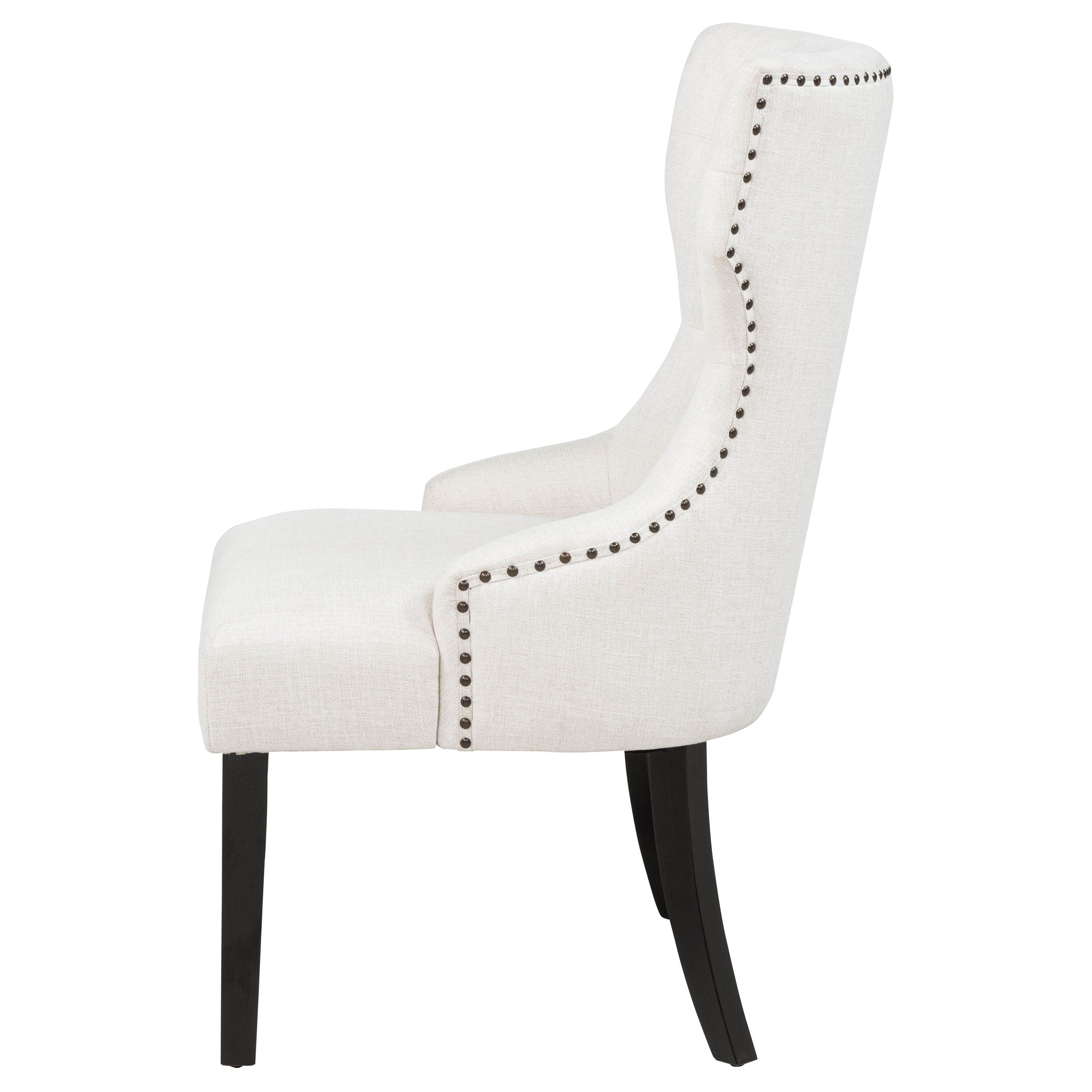 Baney Fabric Upholstered Dining Side Chair Cream and Black — view 5