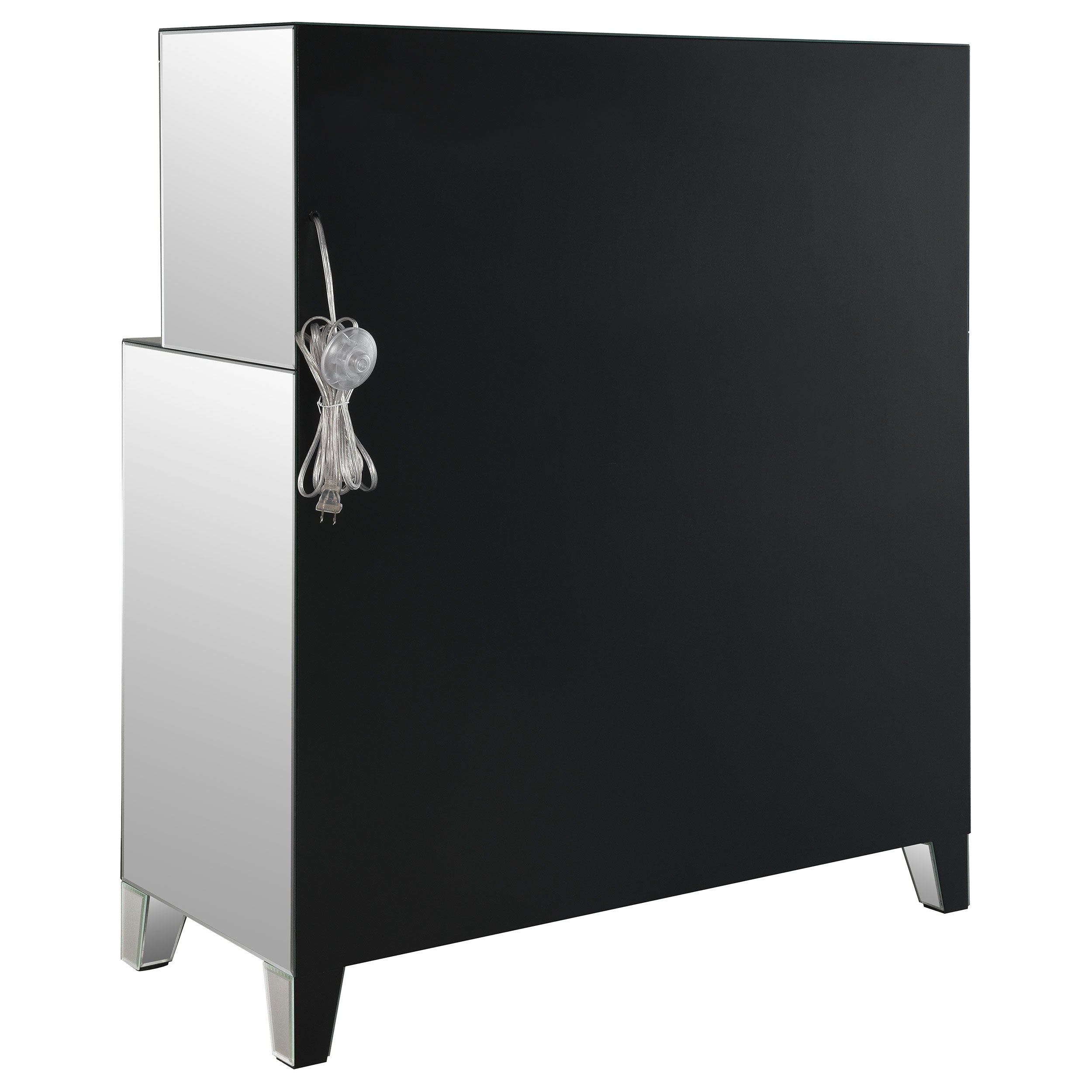 Yvaine 2-door Mirrored Acrylic Home Bar Wine Cabinet Silver — view 7