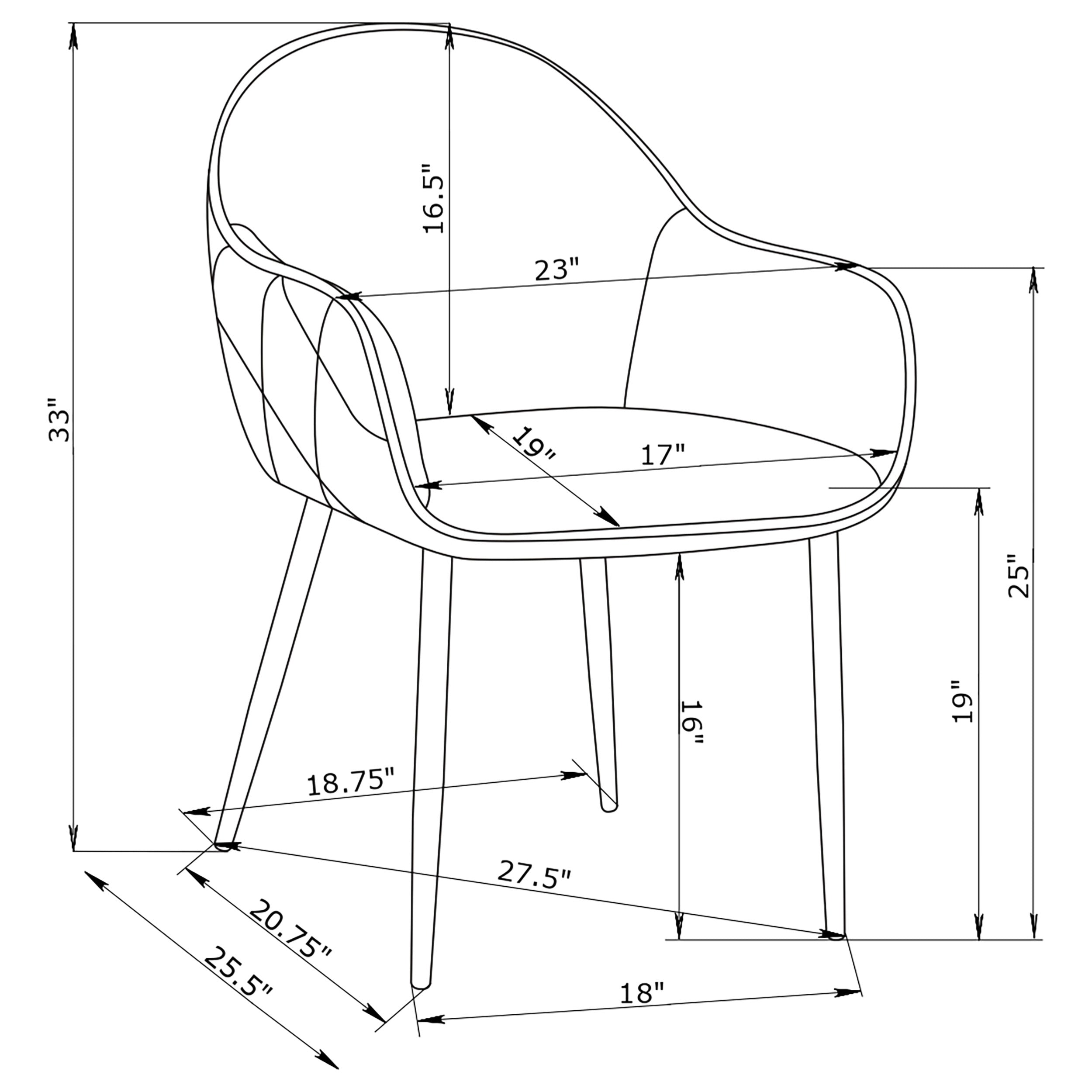 Emma Fabric Upholstered Dining Arm Chair Fog Grey (Set of 2) — view 13