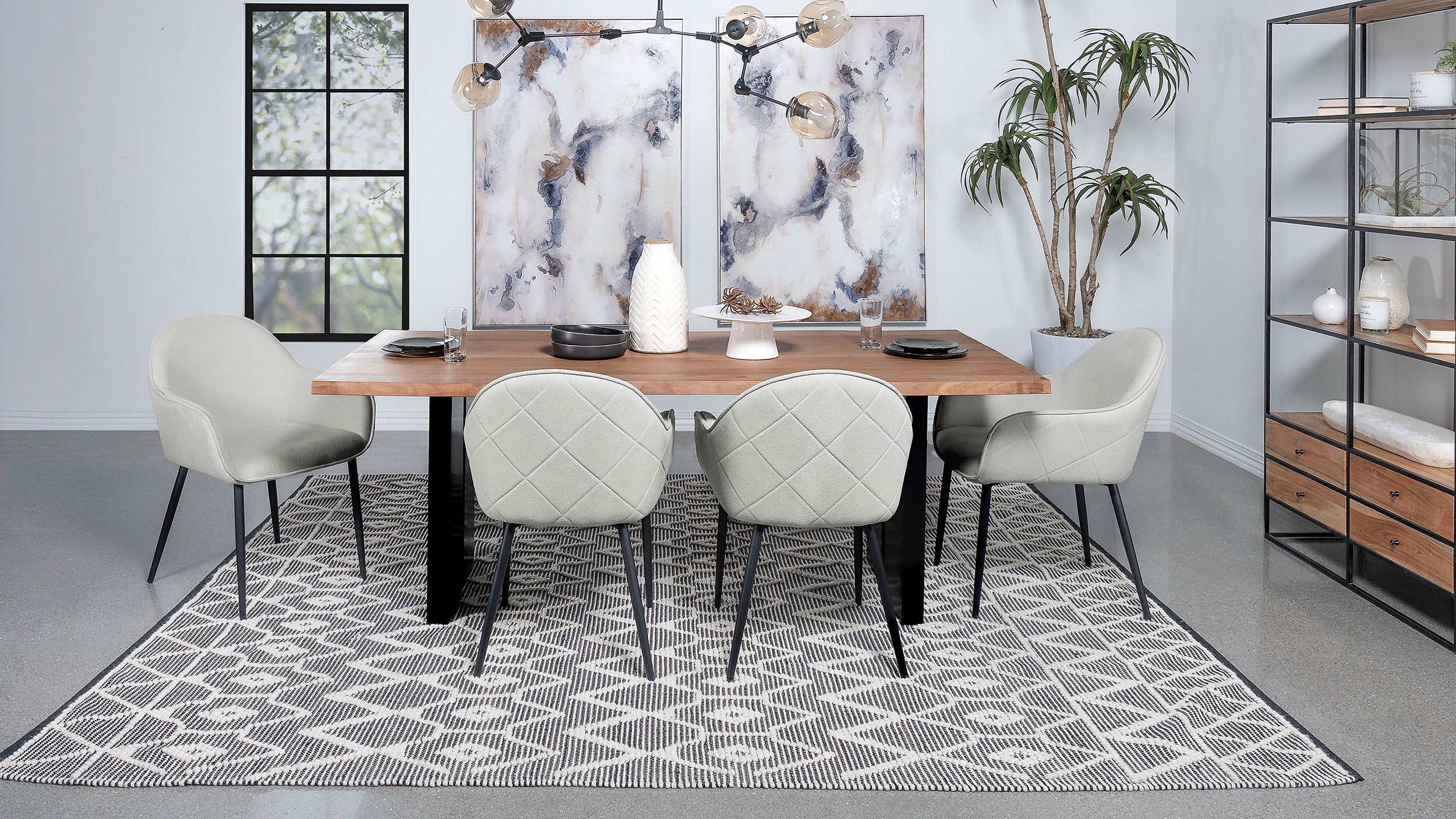 Emma Fabric Upholstered Dining Arm Chair Fog Grey (Set of 2) — view 14