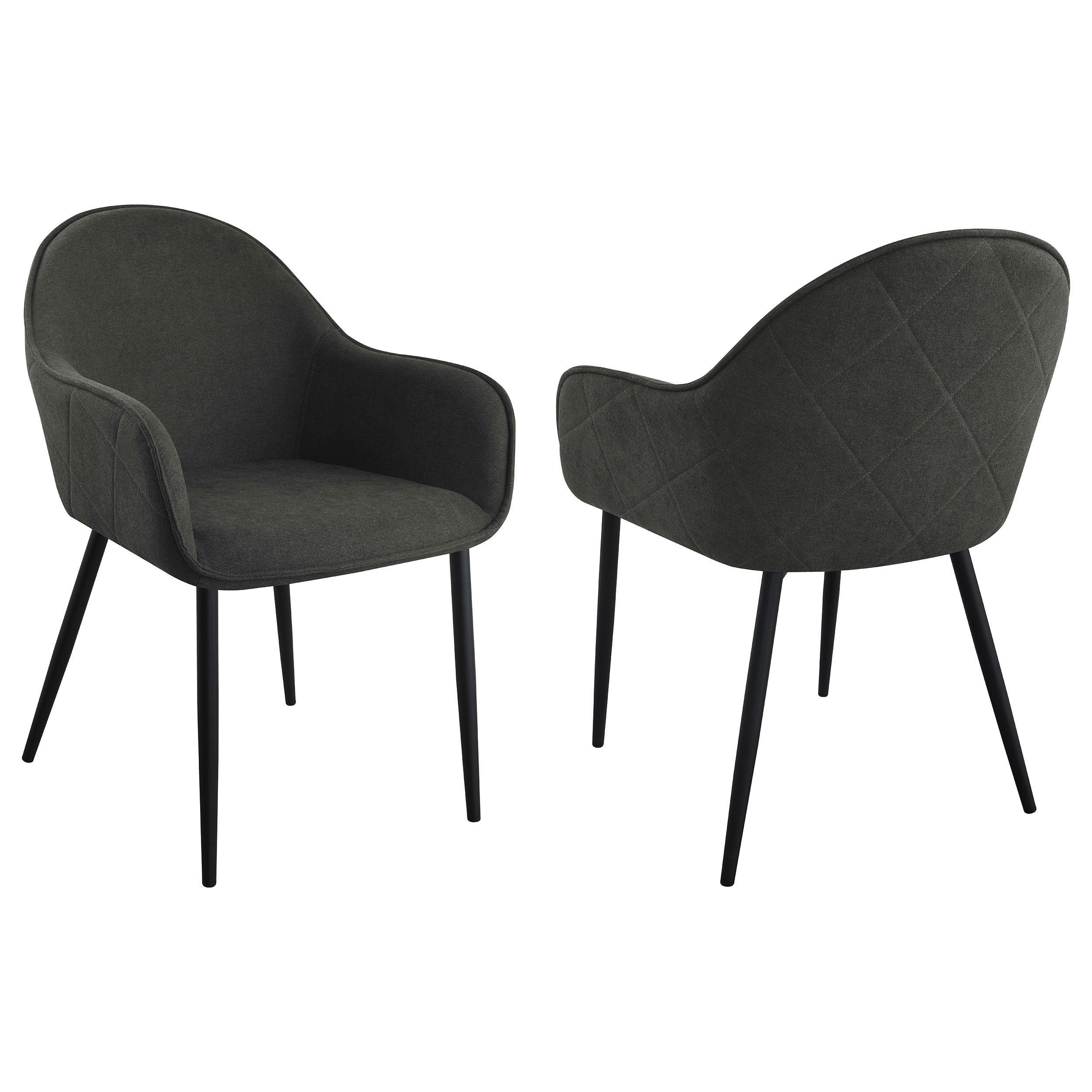 Emma Fabric Upholstered Dining Arm Chair Charcoal (Set of 2) — view 1