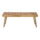 Artisan - Handcrafted Mango Wood Bench Rustic Boho Style - Natural