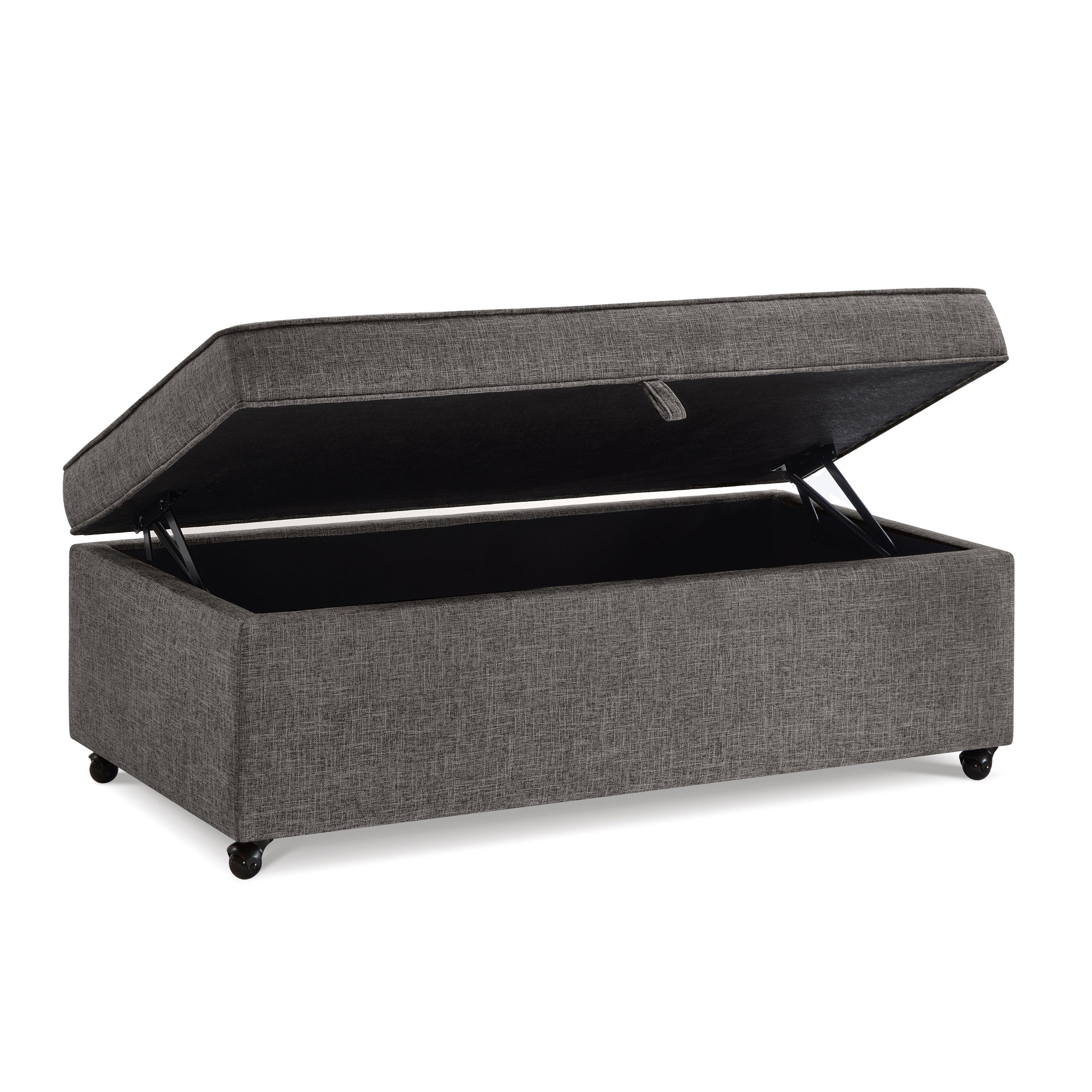 Modern Large Comfort Sofa Ottoman with Storage, Modular Sectional Storage Ottoman With Wheels For Living Room,Lounge Ottoman, Couch Storage Ottoman ,Large Storage Ottoman Bench-Charcoal Grey