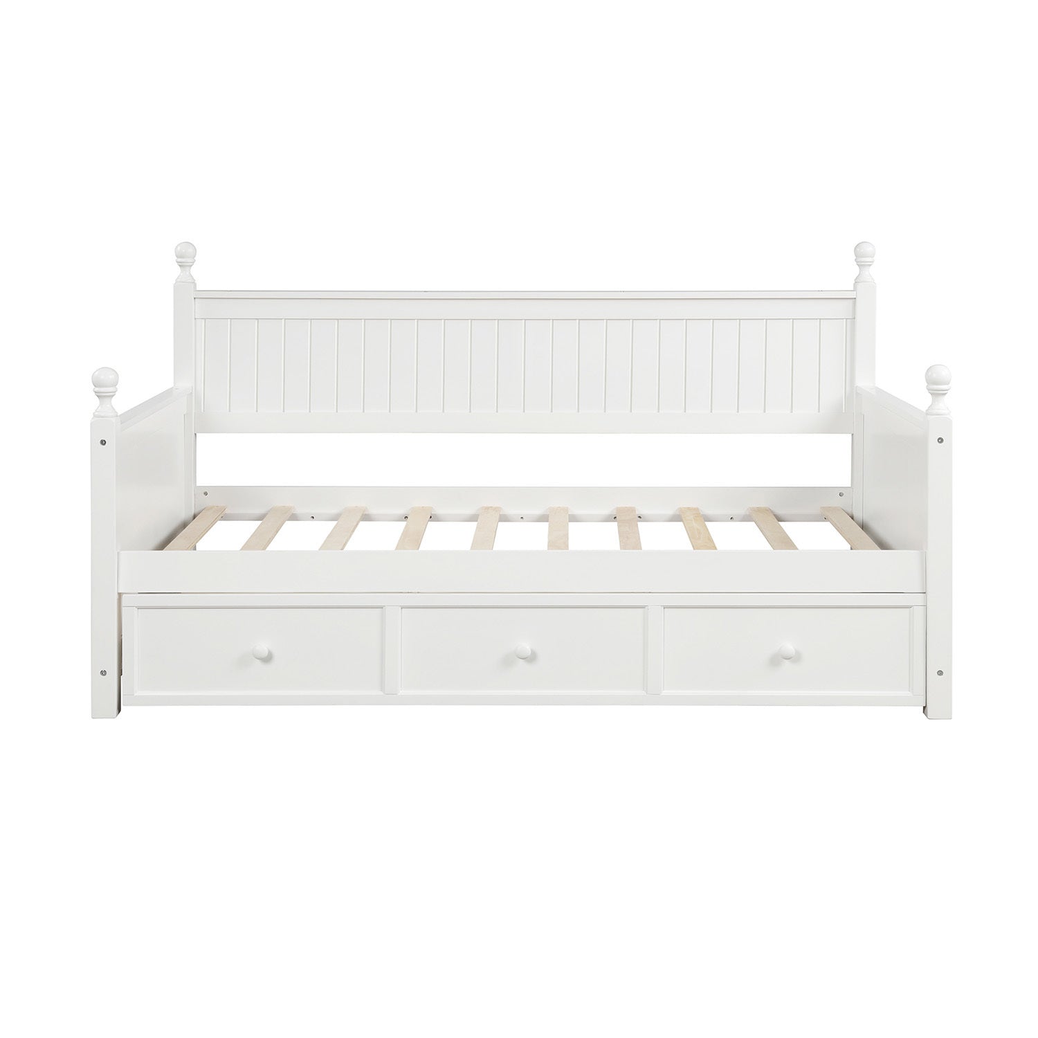 Wood Daybed with Three Drawers ,Twin Size Daybed,No Box Spring Needed ,White