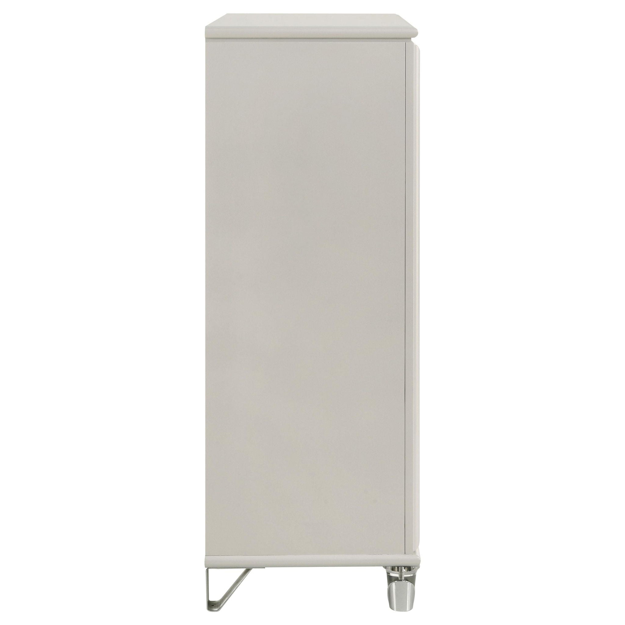 Olivia 5-drawer Bedroom Chest of Drawers Pearl White