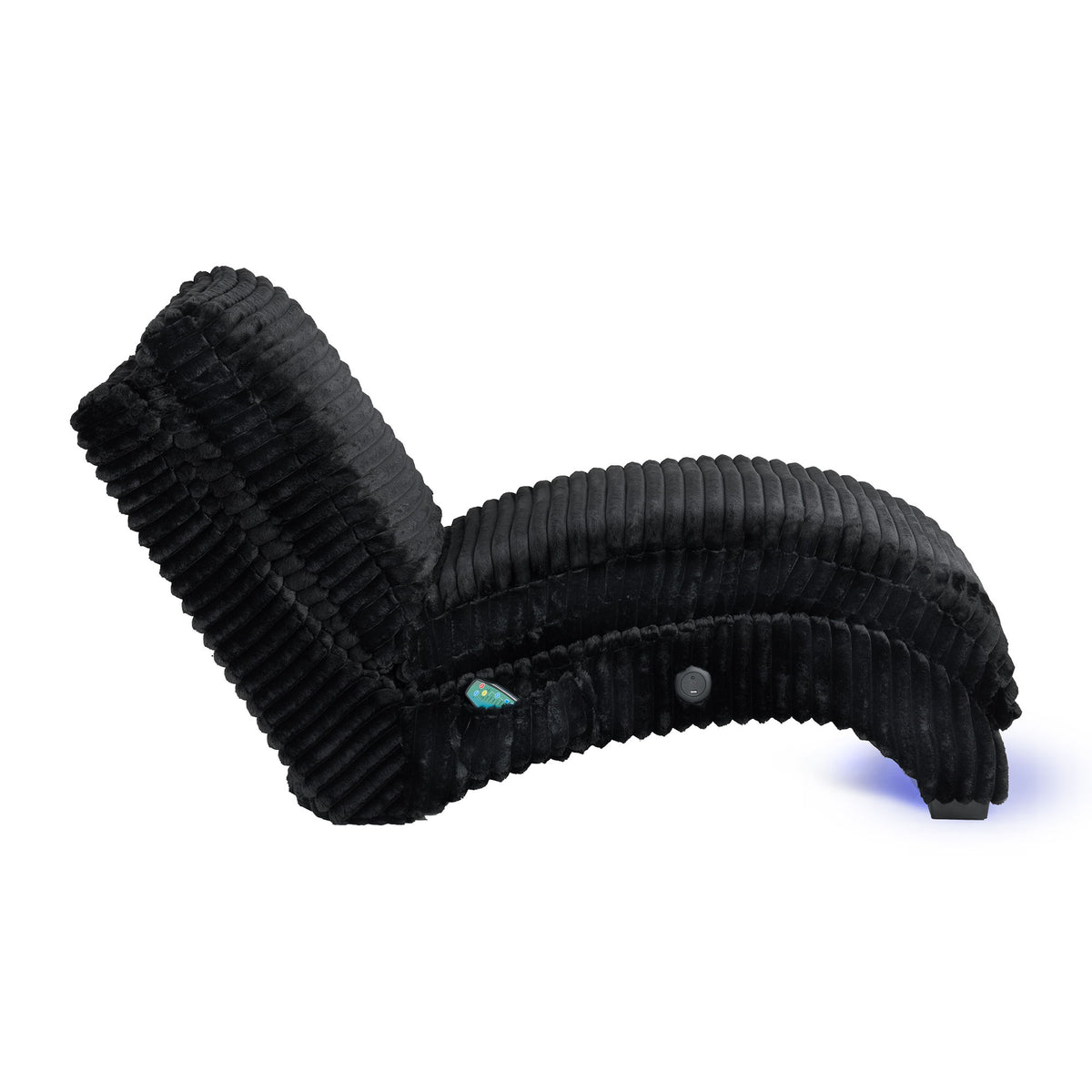 Nori Chaise With Heat Massage, USBC, LED in Black by Elements International, view 4