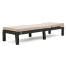 Puerta - Chaise Lounge Frame Cushion Outdoor Wicker Iron - Beige / Dark Brown