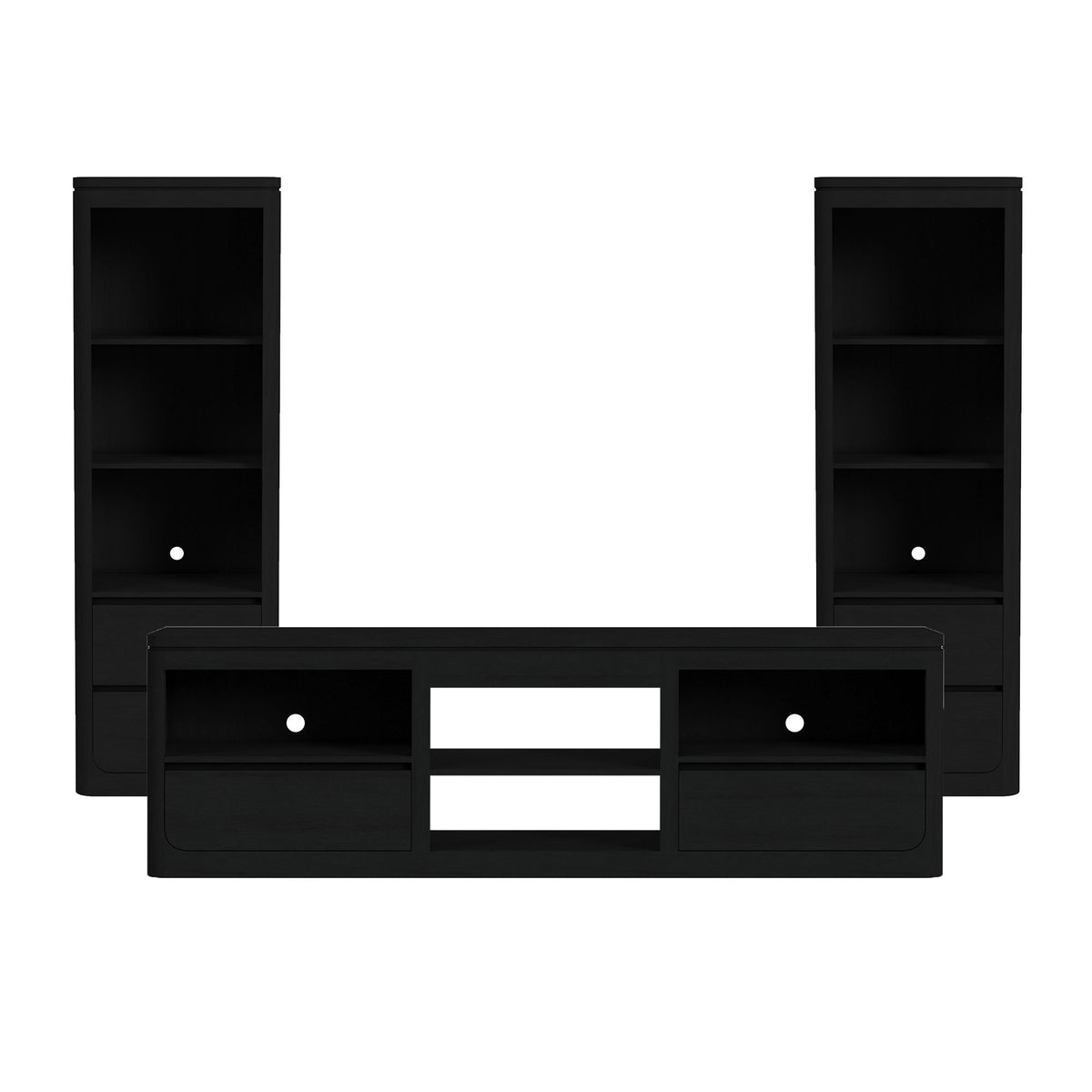Rosalie Entertainment Unit With 82" TV Console in Black by Elements International, view 7