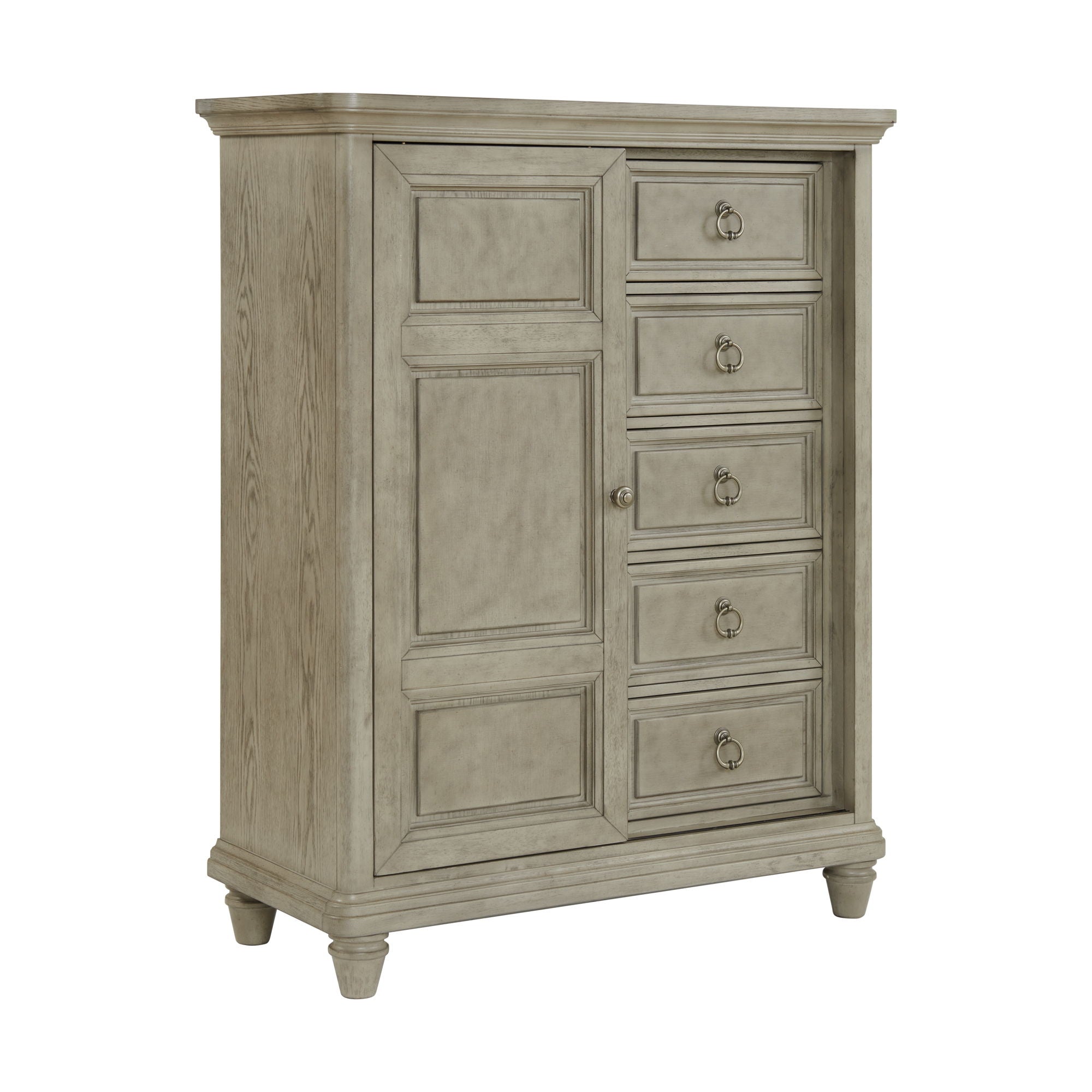 Whit-Ash 5-Drawer Door Chest in Light Gray by Elements International