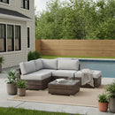 Seating Set With Cushions Handcrafted Wicker Design