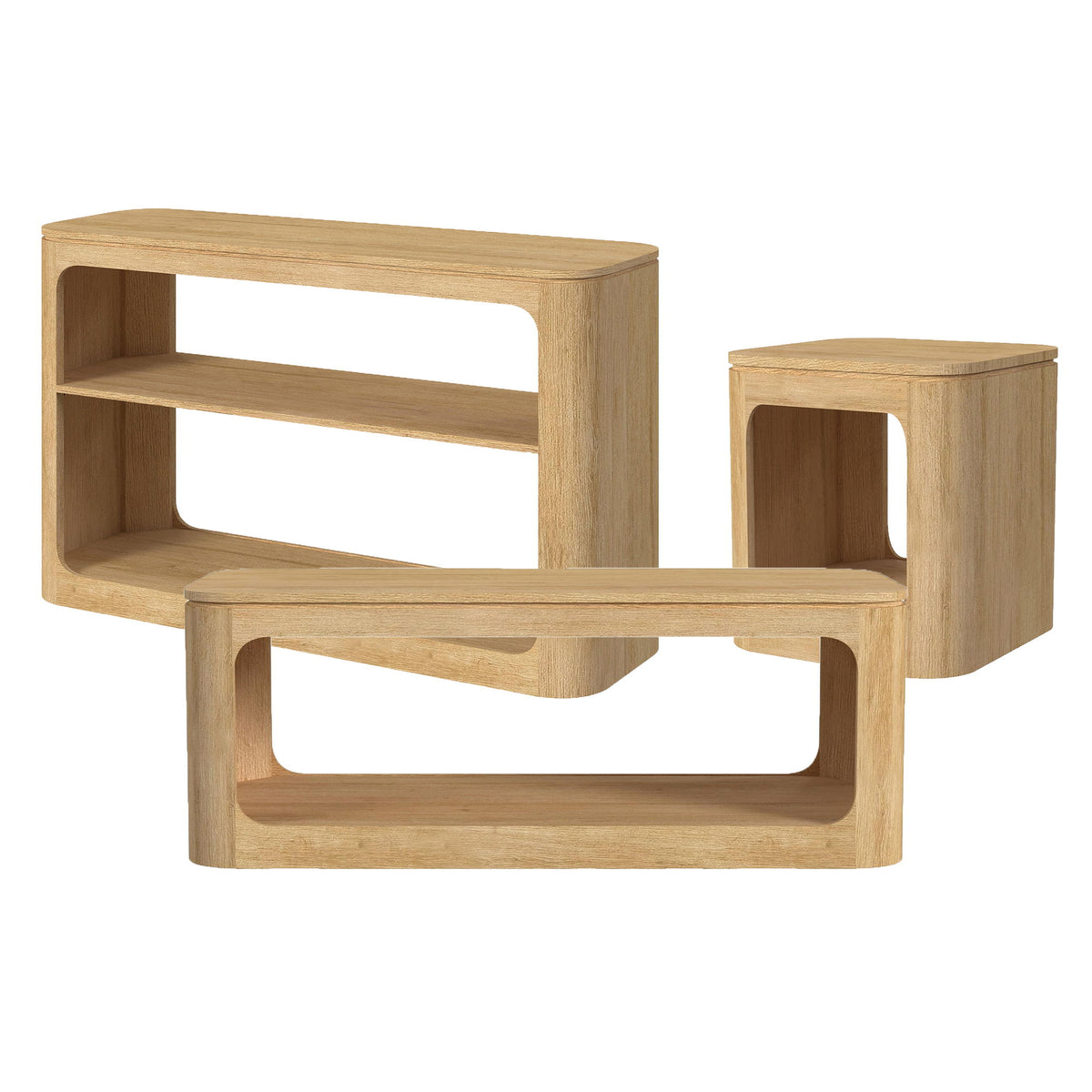 Rogen Rustic Occasional Table Set in Black by Elements International, view 2