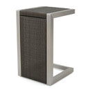 Cape - Coral Wicker C Shaped Table Modern DesignRattan And Aluminum Frame - Brown