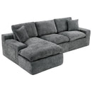 Cloud Sectional Sofa With Double Layer Cushion And Side Pockets, Free-Combined