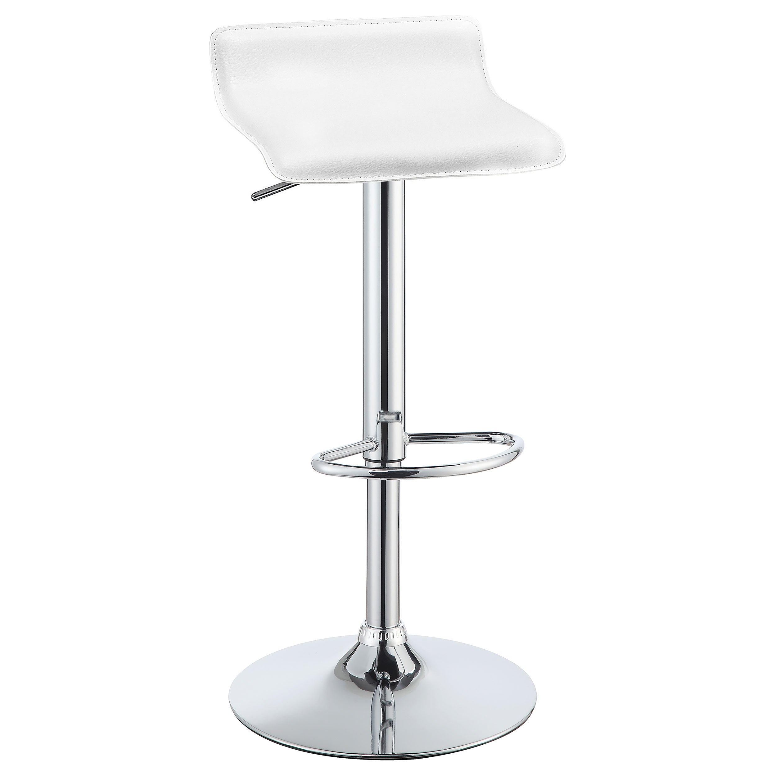 Bidwell Upholstered Adjustable Bar Stool White (Set of 2) — view 3