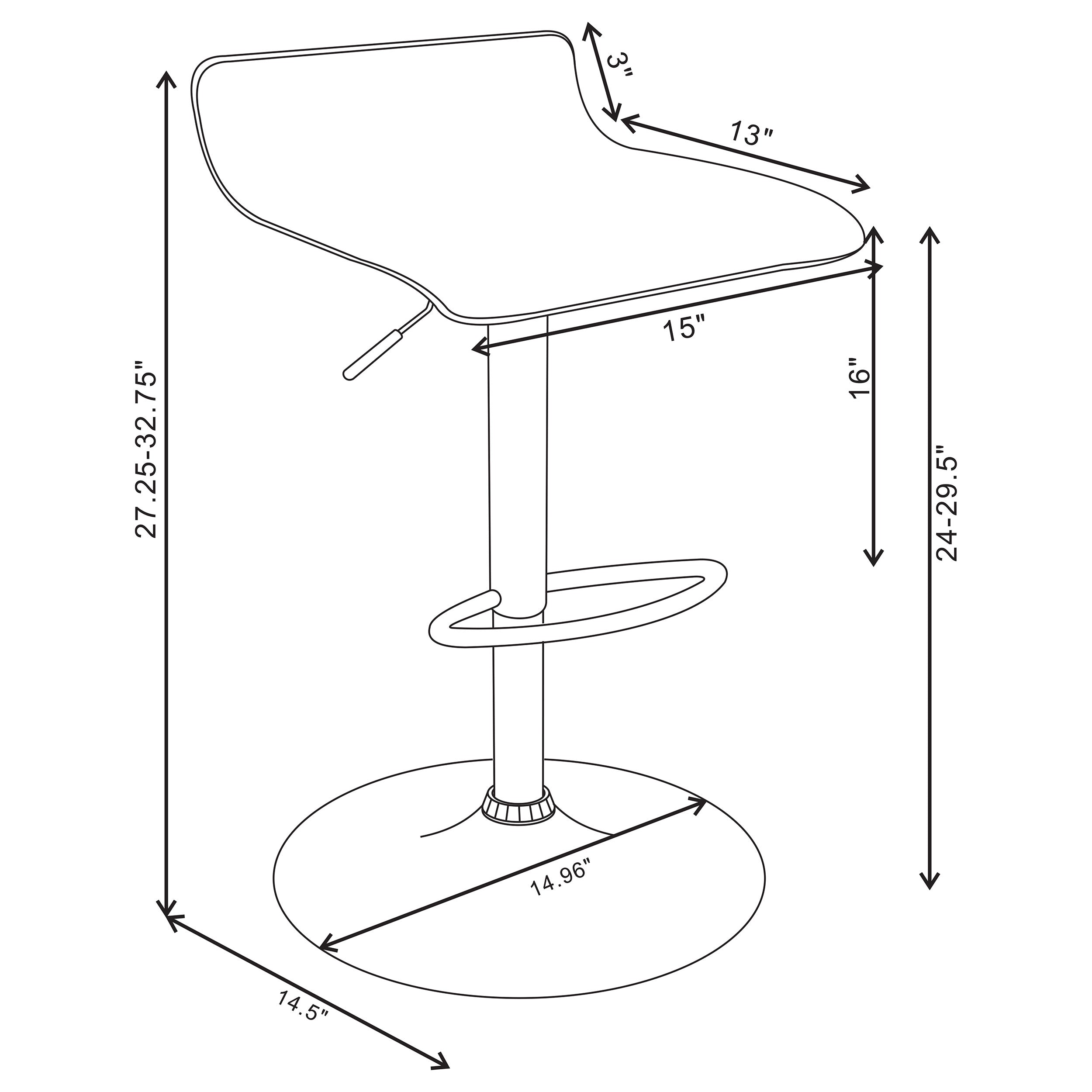 Bidwell Upholstered Adjustable Bar Stool White (Set of 2) — view 5