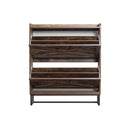 Shoe Storage Cabinet With 2 Flip Drawers, Freestanding Organizer With Metal Legs For Entryway, Narrow Shoe Rack Cabinet - Rustic Brown