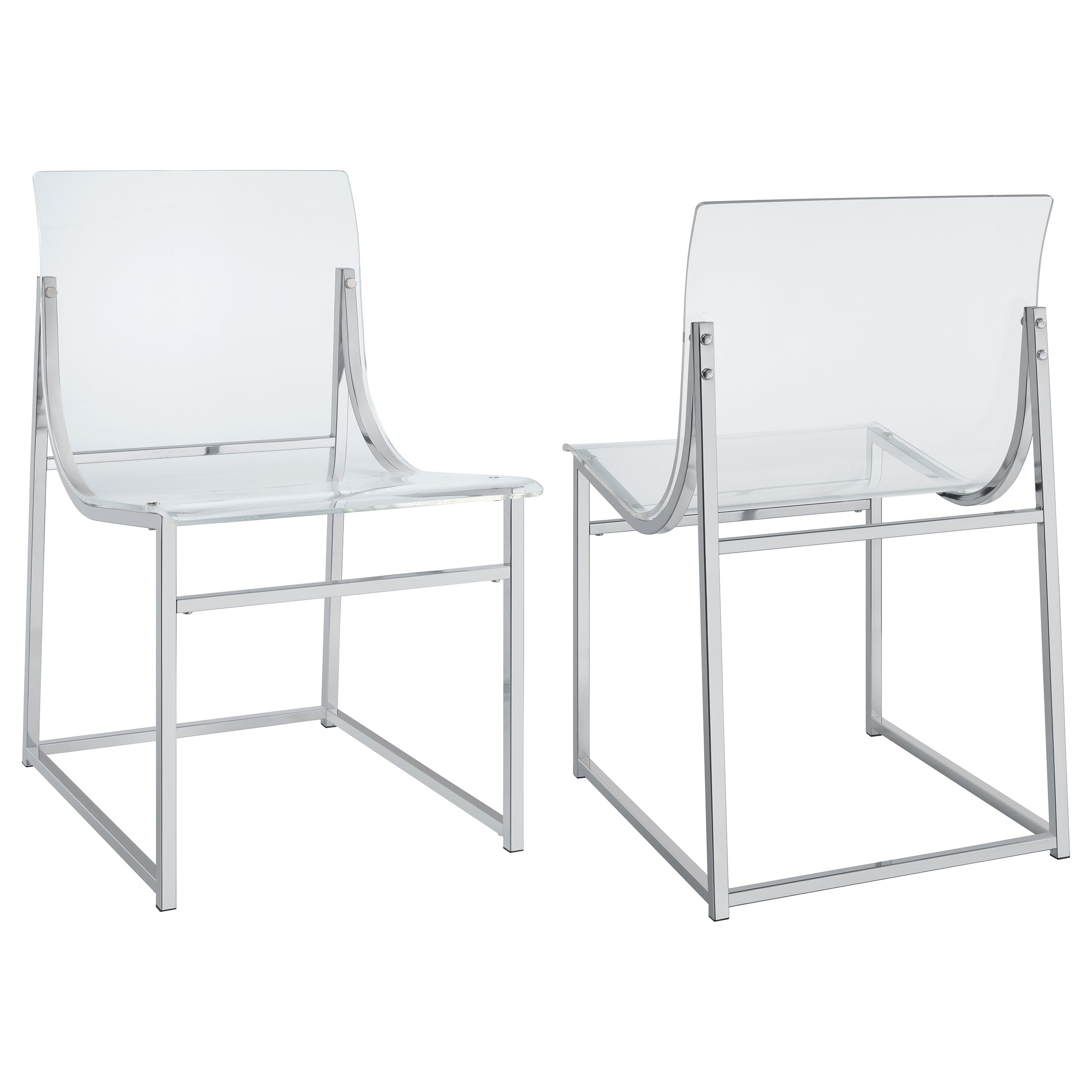 Adino Acrylic Dining Side Chair Chrome (Set of 2) — view 1