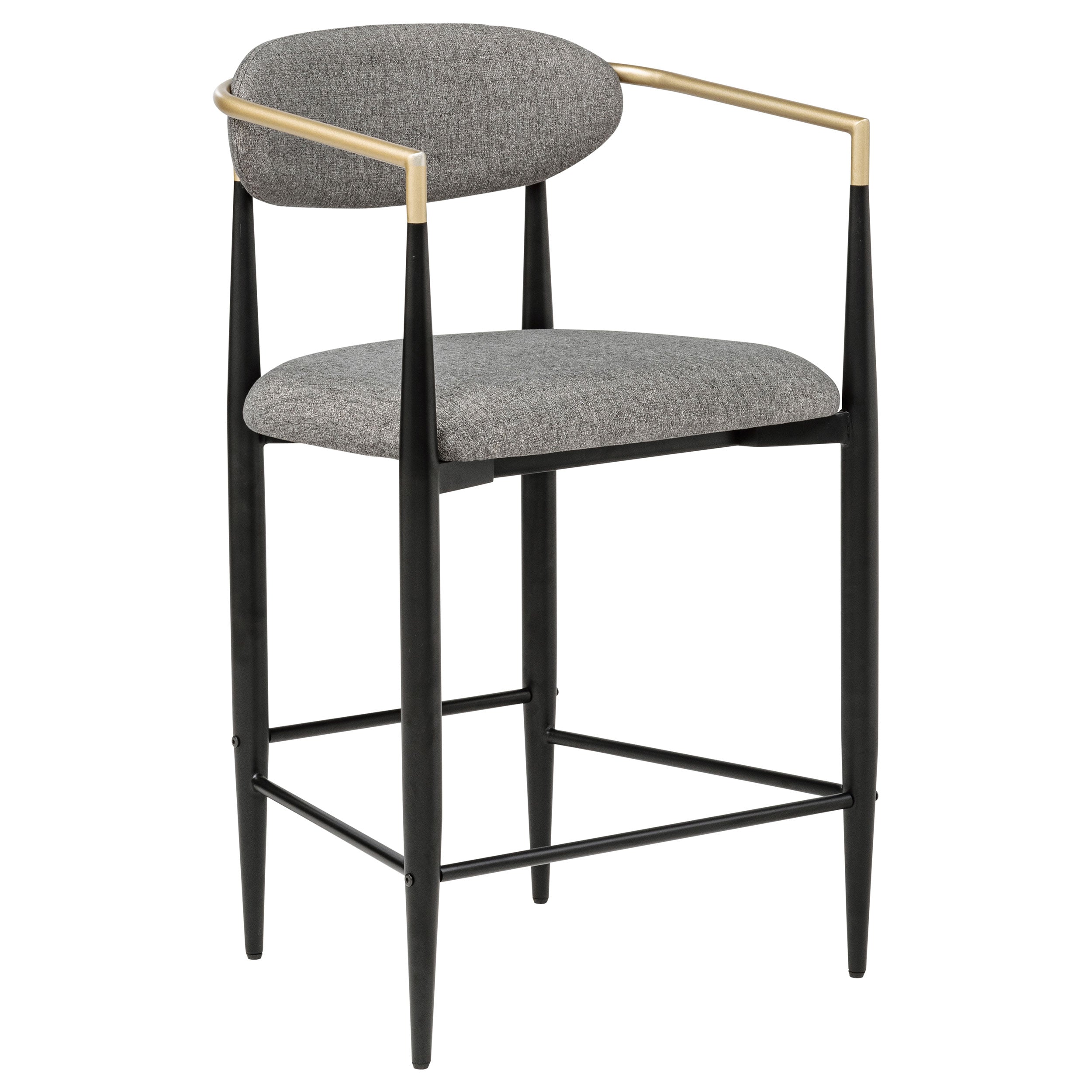Tina Fabric Upholstered Counter Chair Dark Grey (Set of 2) — view 3