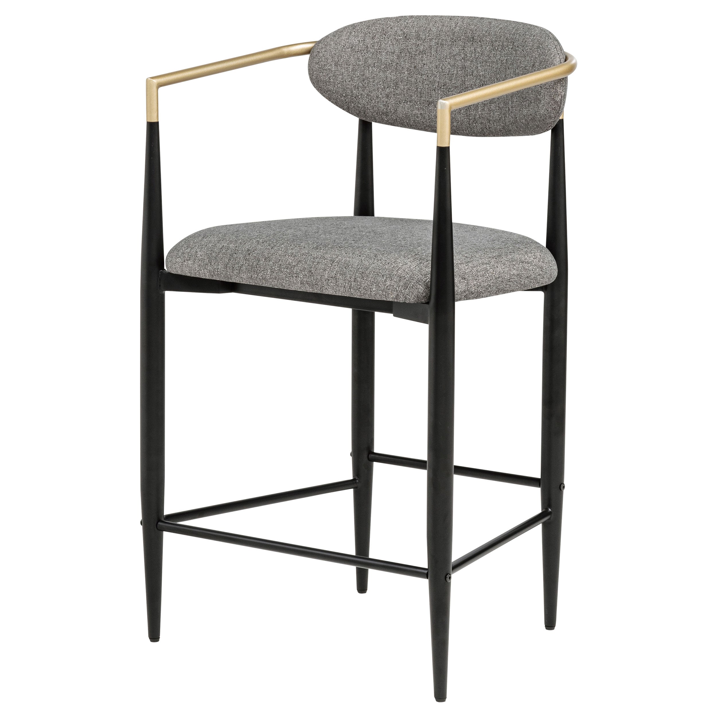 Tina Fabric Upholstered Counter Chair Dark Grey (Set of 2) — view 5