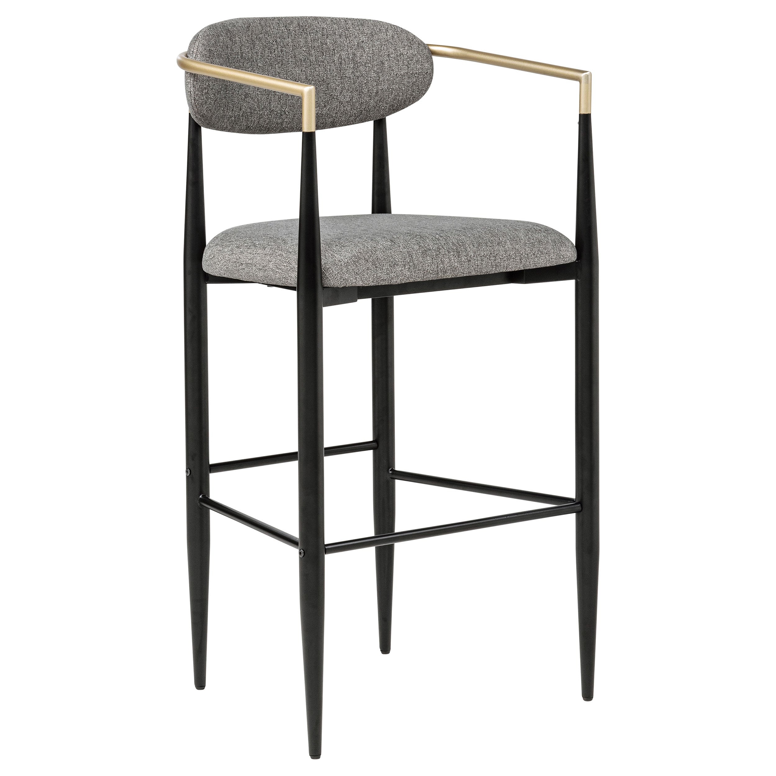 Tina Fabric Upholstered Bar Chair Dark Grey (Set of 2) — view 3