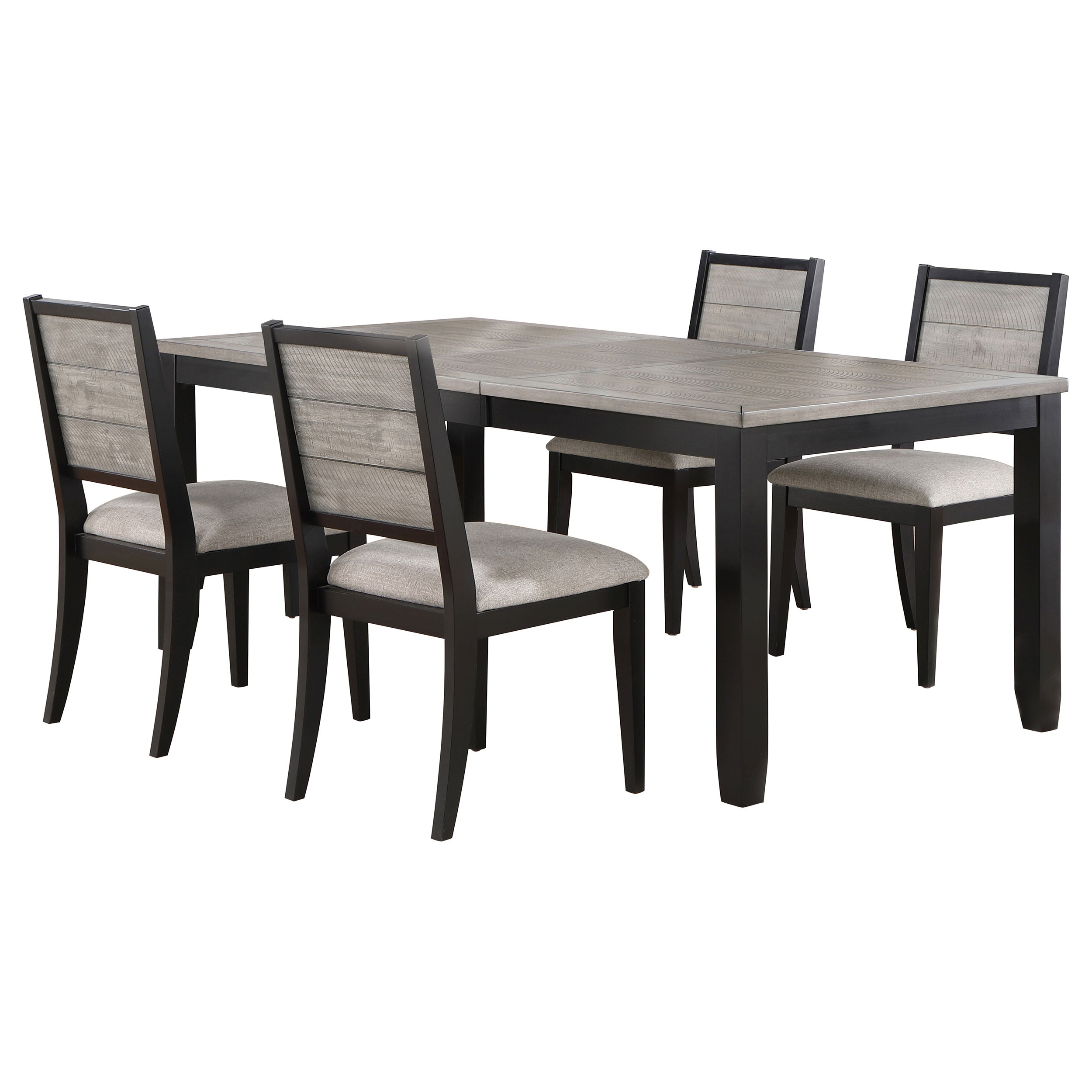 Elodie 5-piece Rectangular Extension Leaf Dining Set Black — view 2