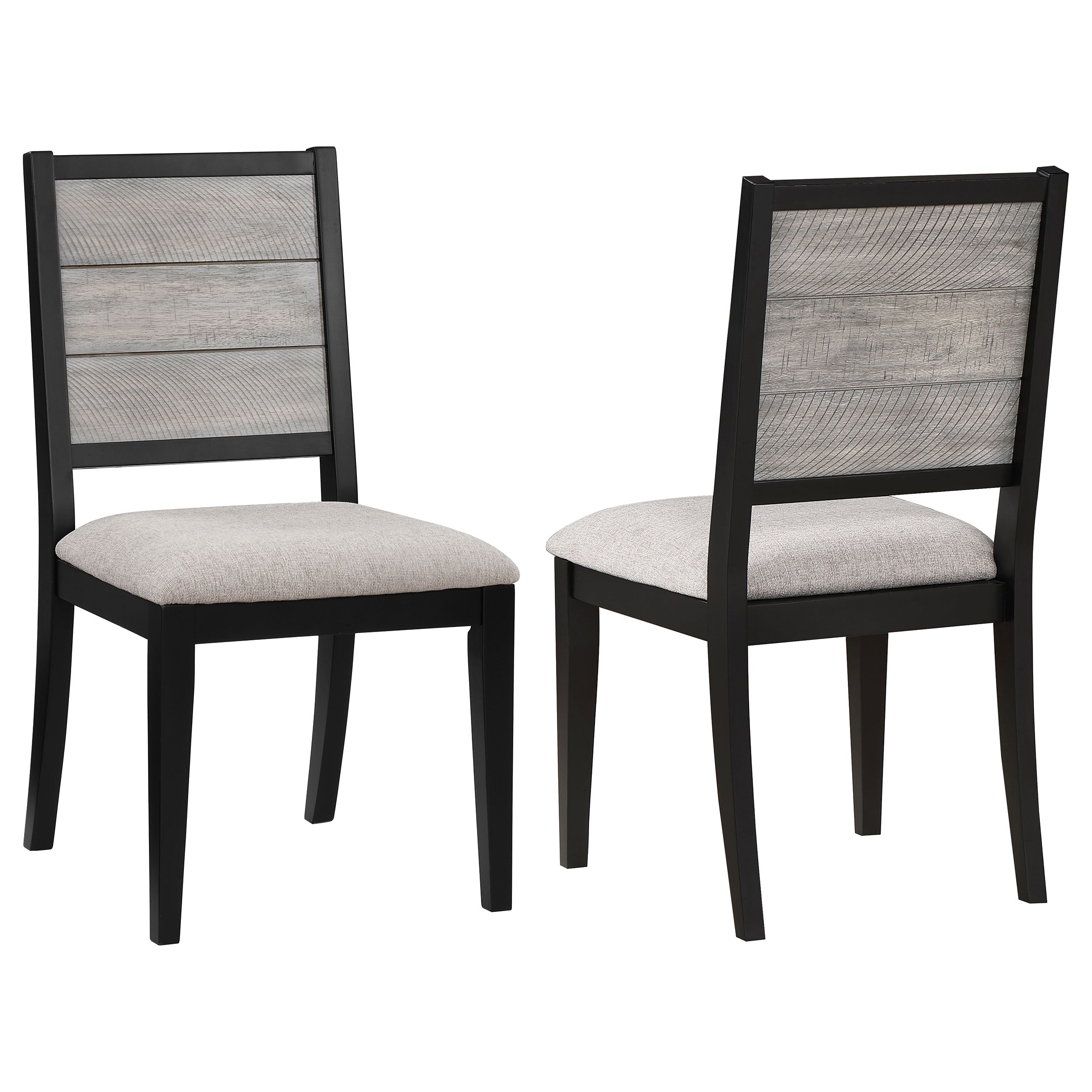 Elodie Wood Dining Side Chair Grey and Black (Set of 2) — view 1