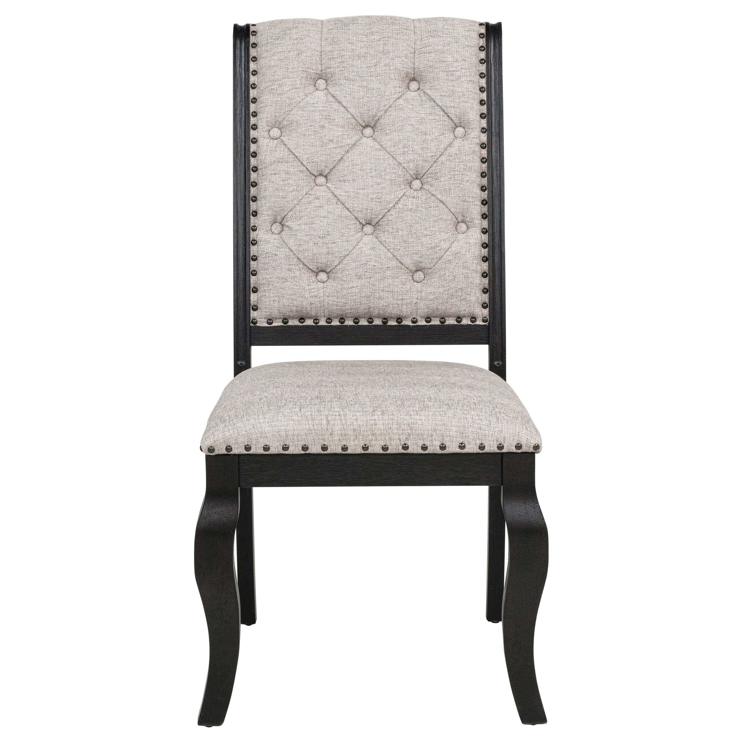 Phelps Upholstered Dining Side Chair Tan Distressed Noir (Set of 2) — view 4