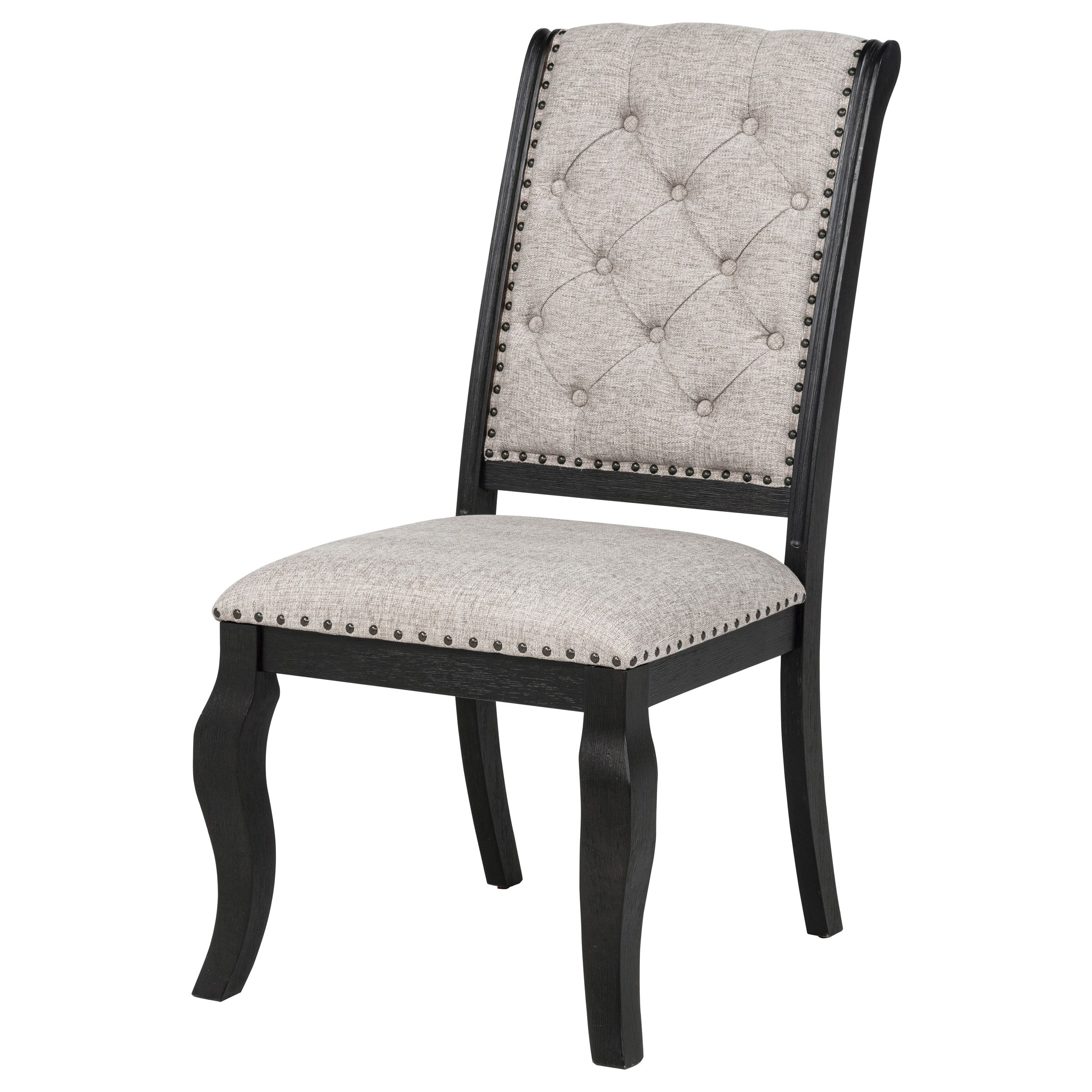 Phelps Upholstered Dining Side Chair Tan Distressed Noir (Set of 2) — view 5
