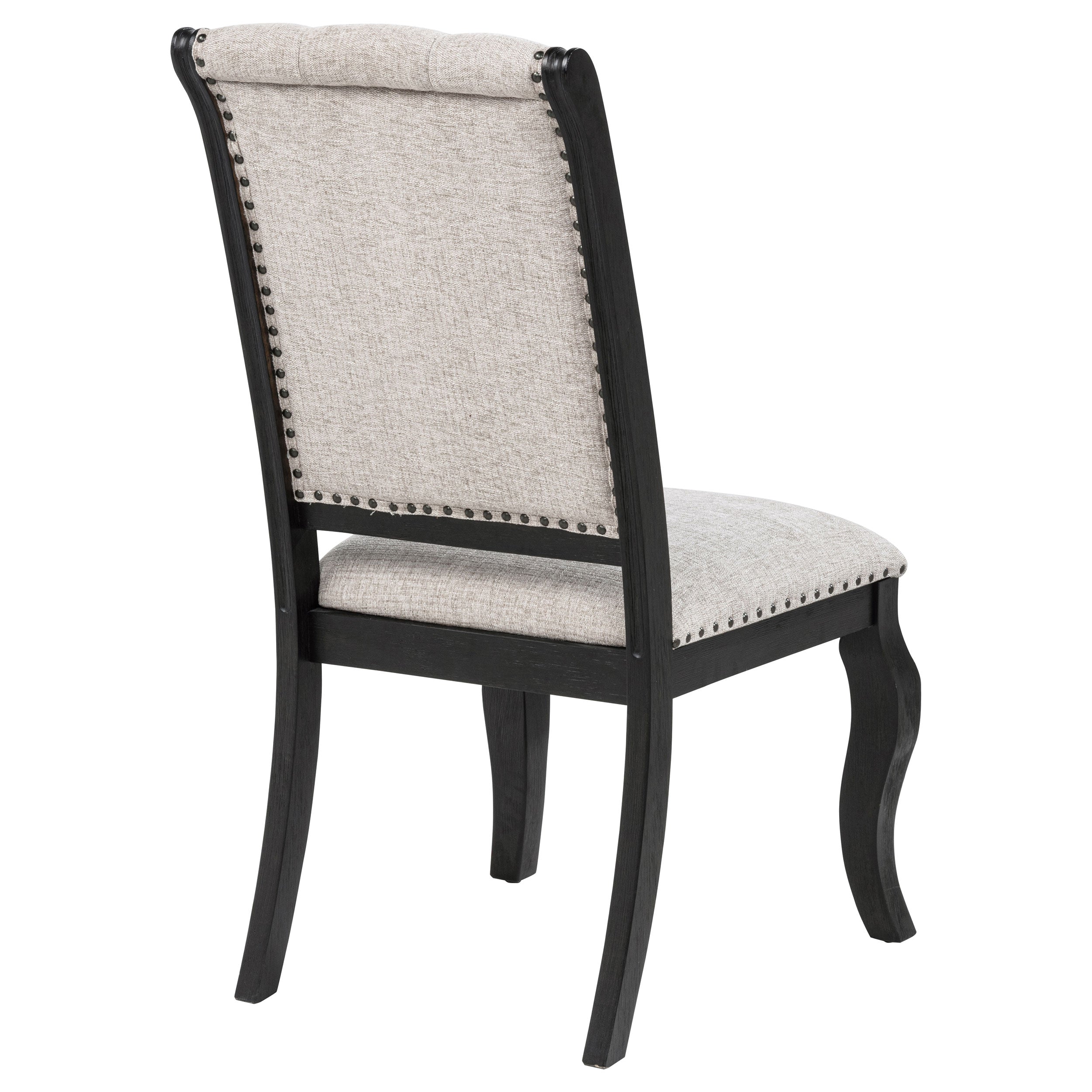 Phelps Upholstered Dining Side Chair Tan Distressed Noir (Set of 2) — view 9