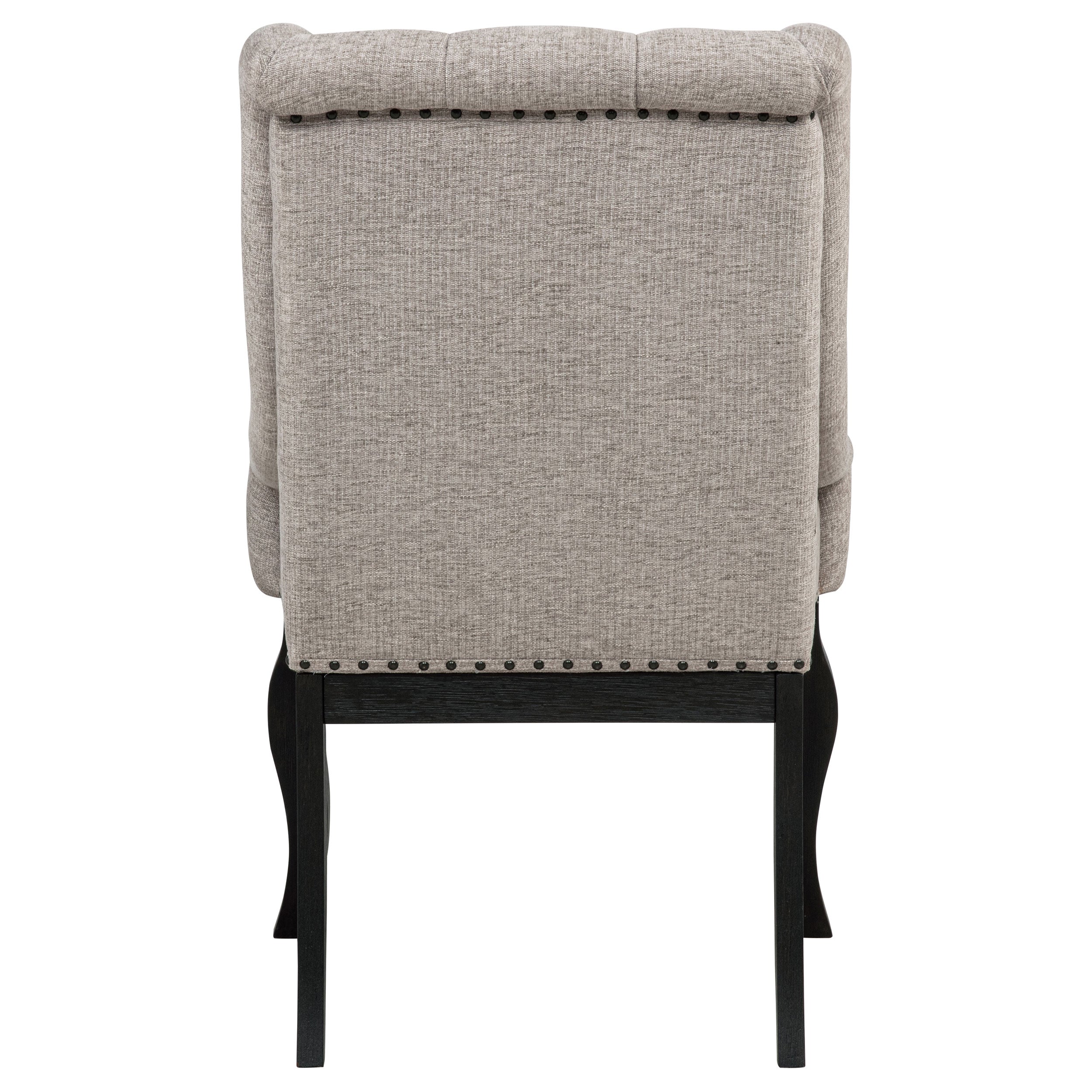 Phelps Upholstered Dining Arm Chair Tan Distressed Noir (Set of 2) — view 8