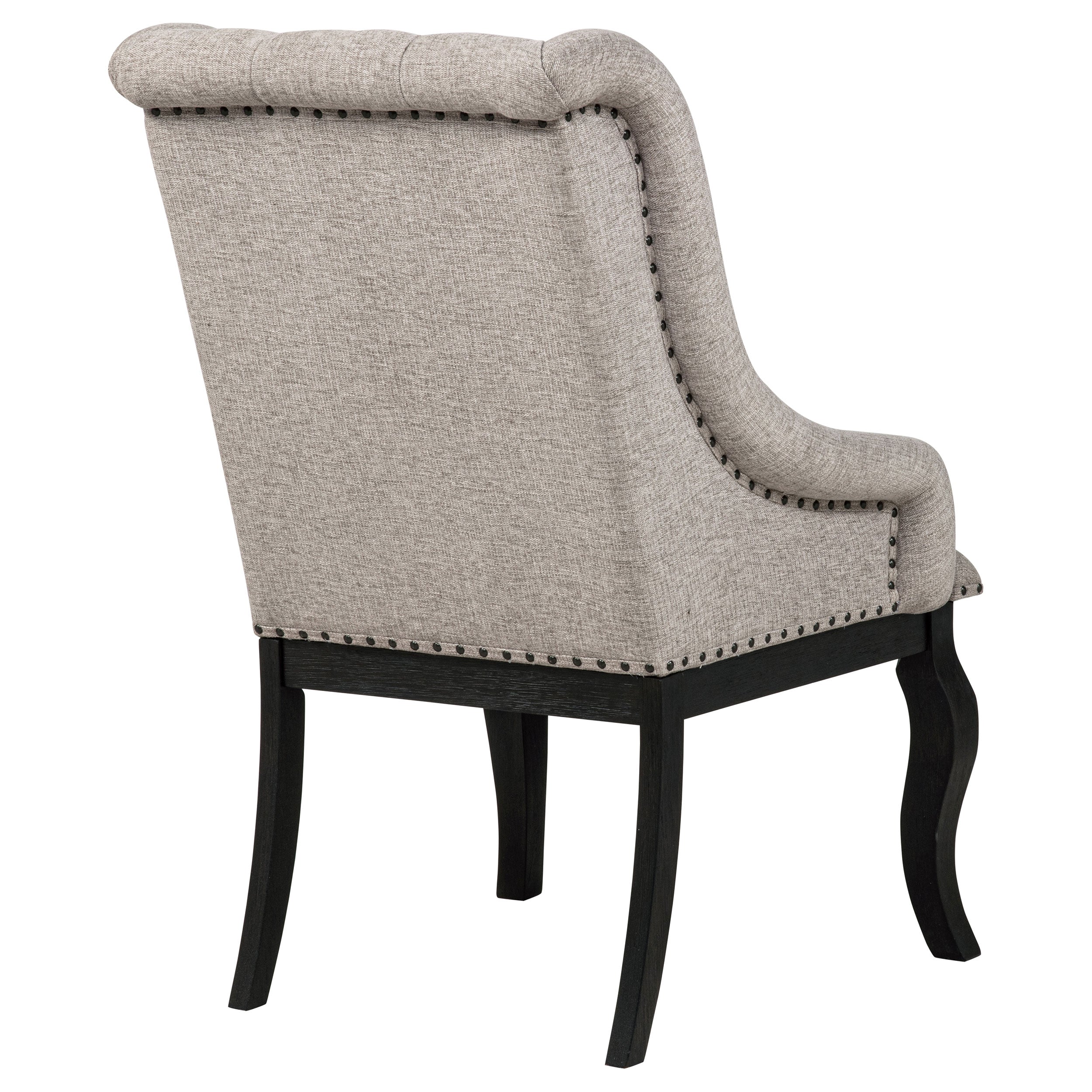 Phelps Upholstered Dining Arm Chair Tan Distressed Noir (Set of 2) — view 9