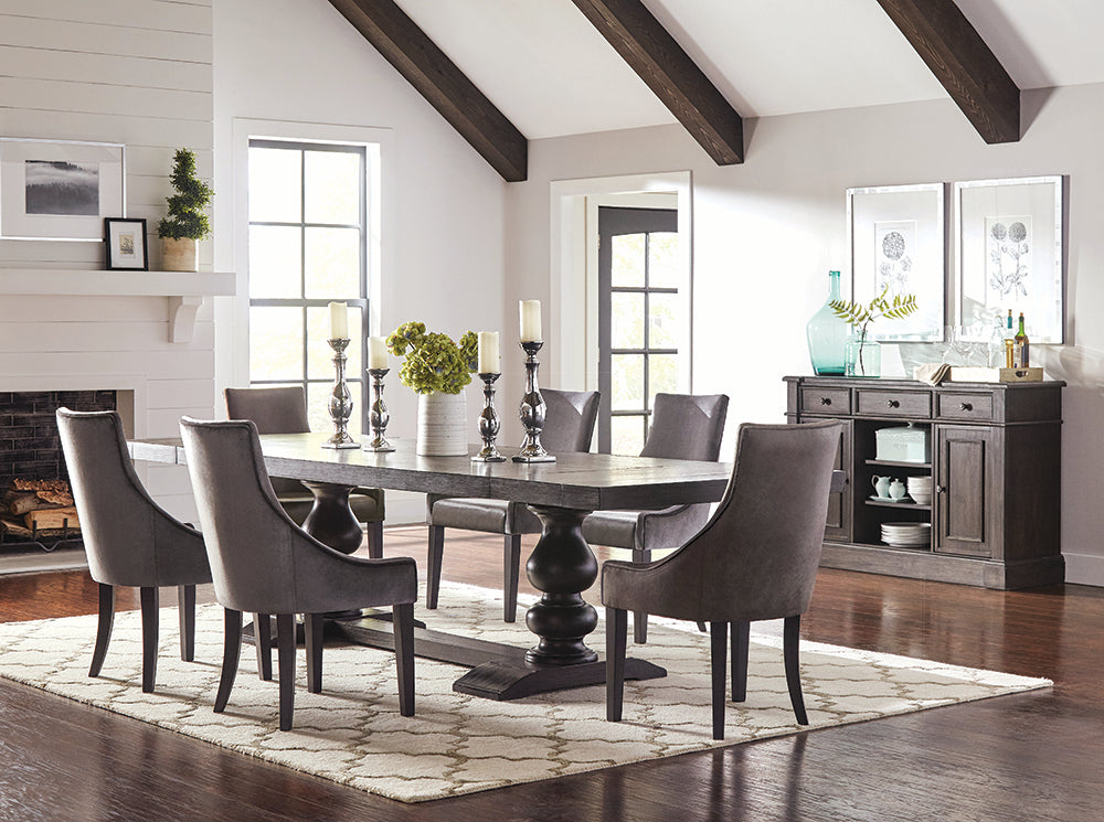 Phelps 2-door Sideboard Buffet Cabinet Distressed Noir — view 11