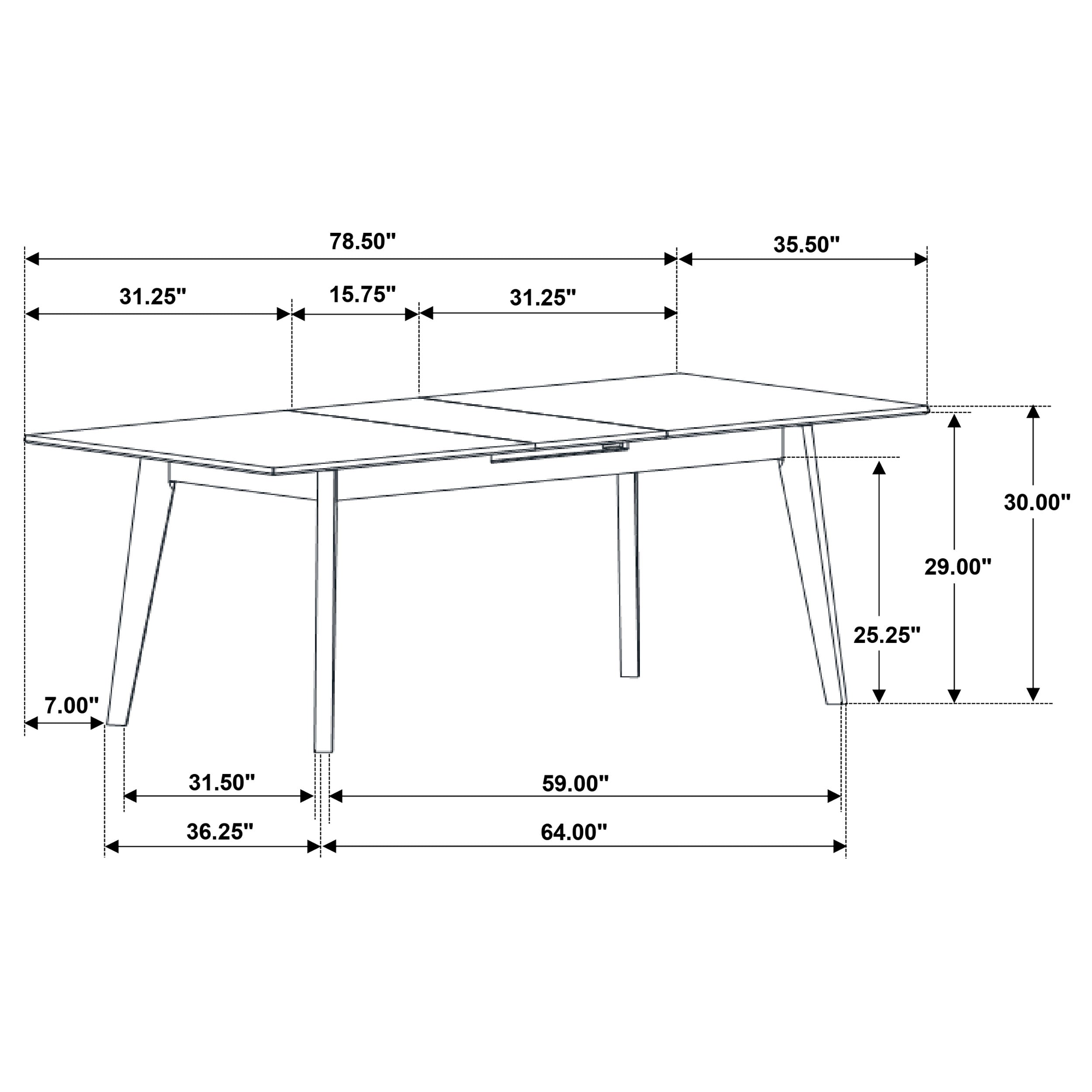 Crestmont 78-inch Extension Dining Table Black Faux Marble — view 11