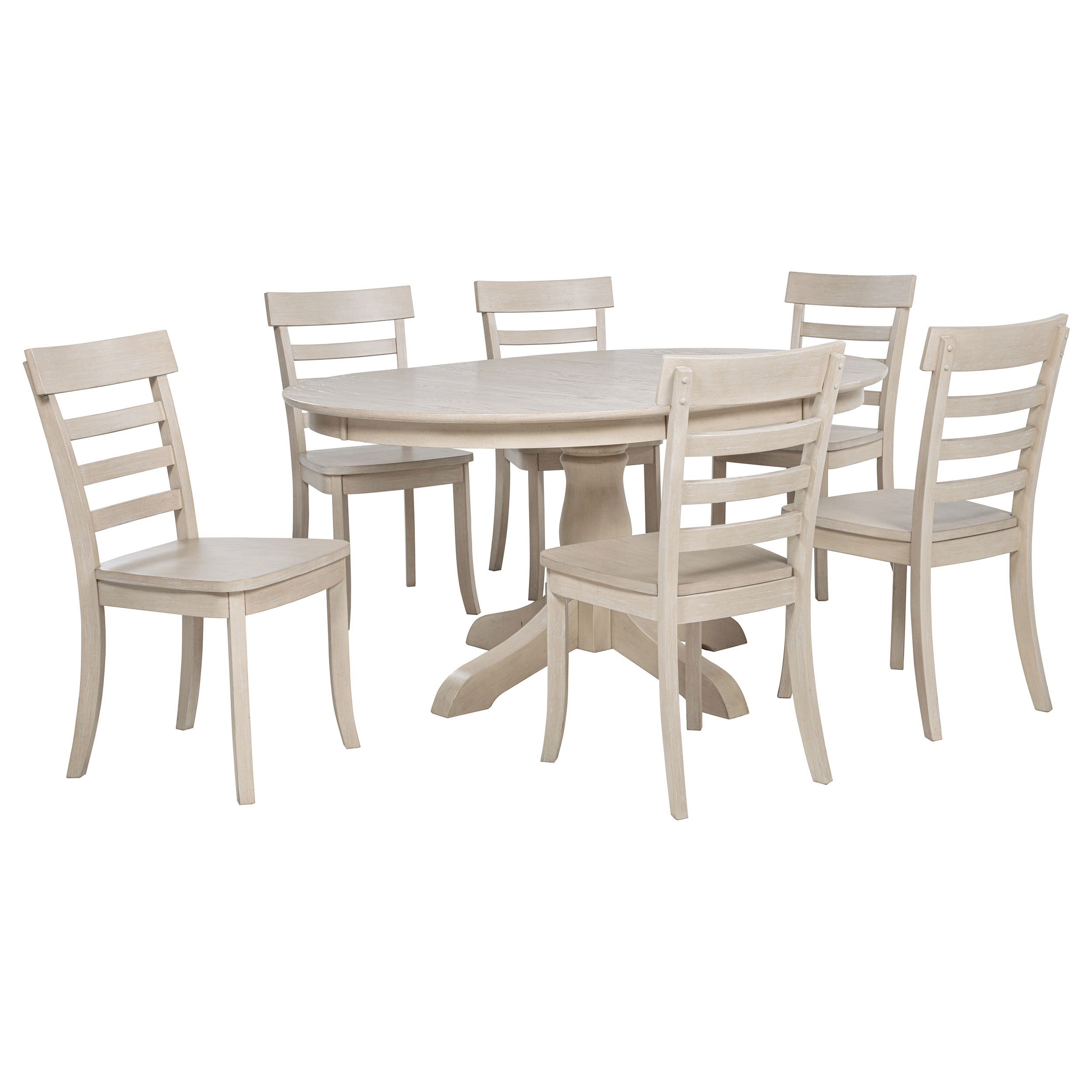 Orrison 7-piece Oval 62-inch Extension Leaf Dining Set Linen — view 1