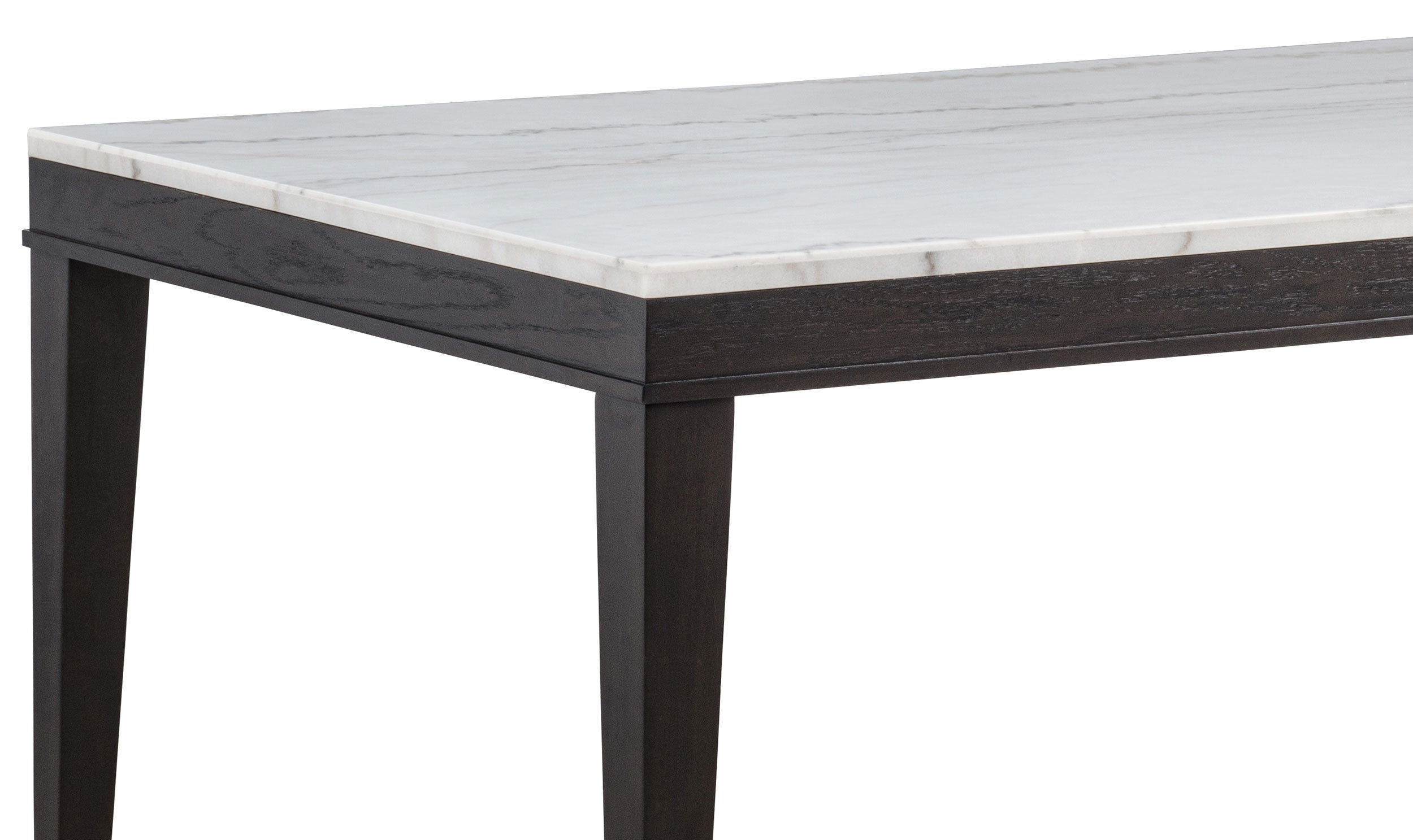 Averill 72-inch Rectangular White Marble Top Dining Table Coffee Bean — view 9