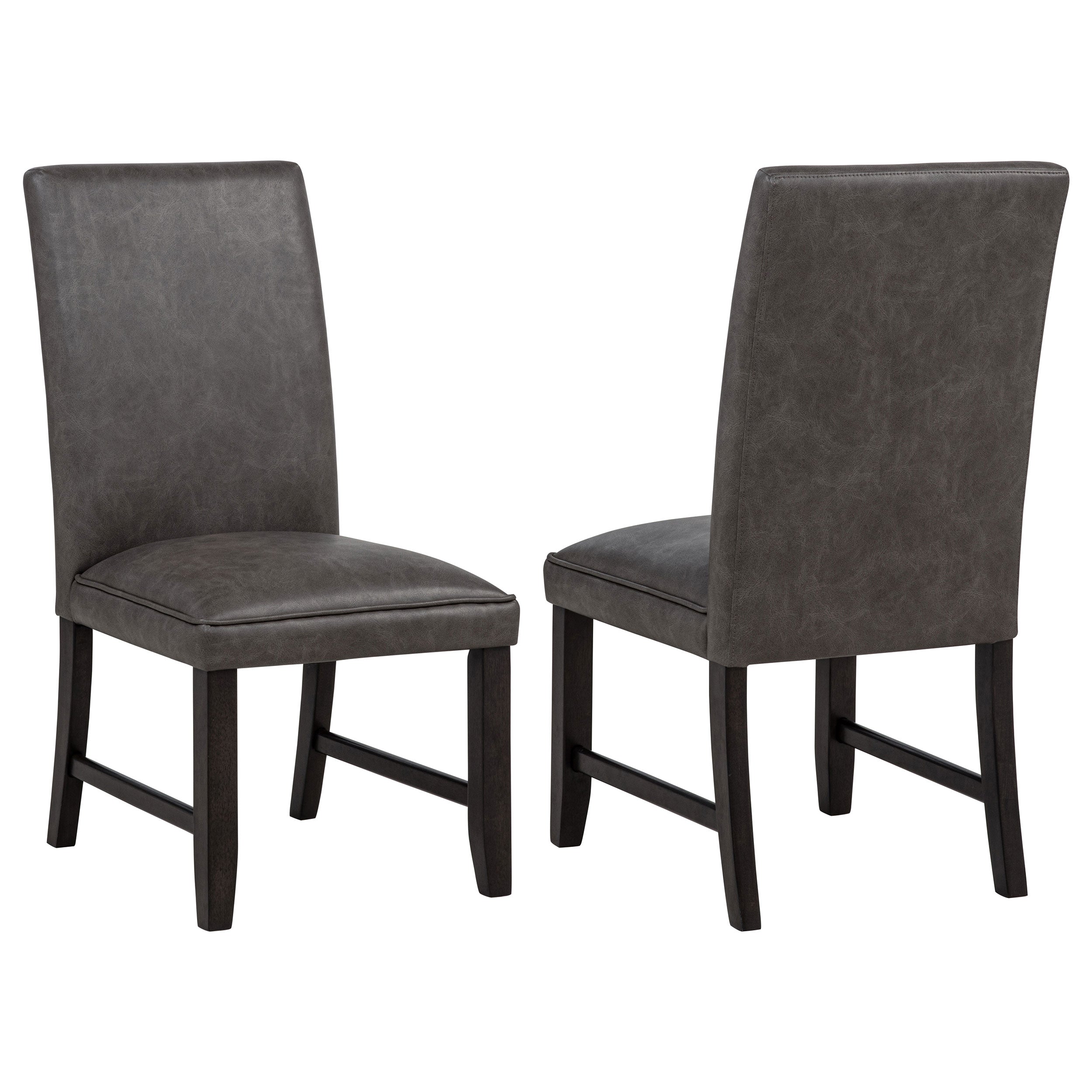 Averill Faux Leather Upholstered Dining Side Chair Dark Grey (Set of 2) — view 1