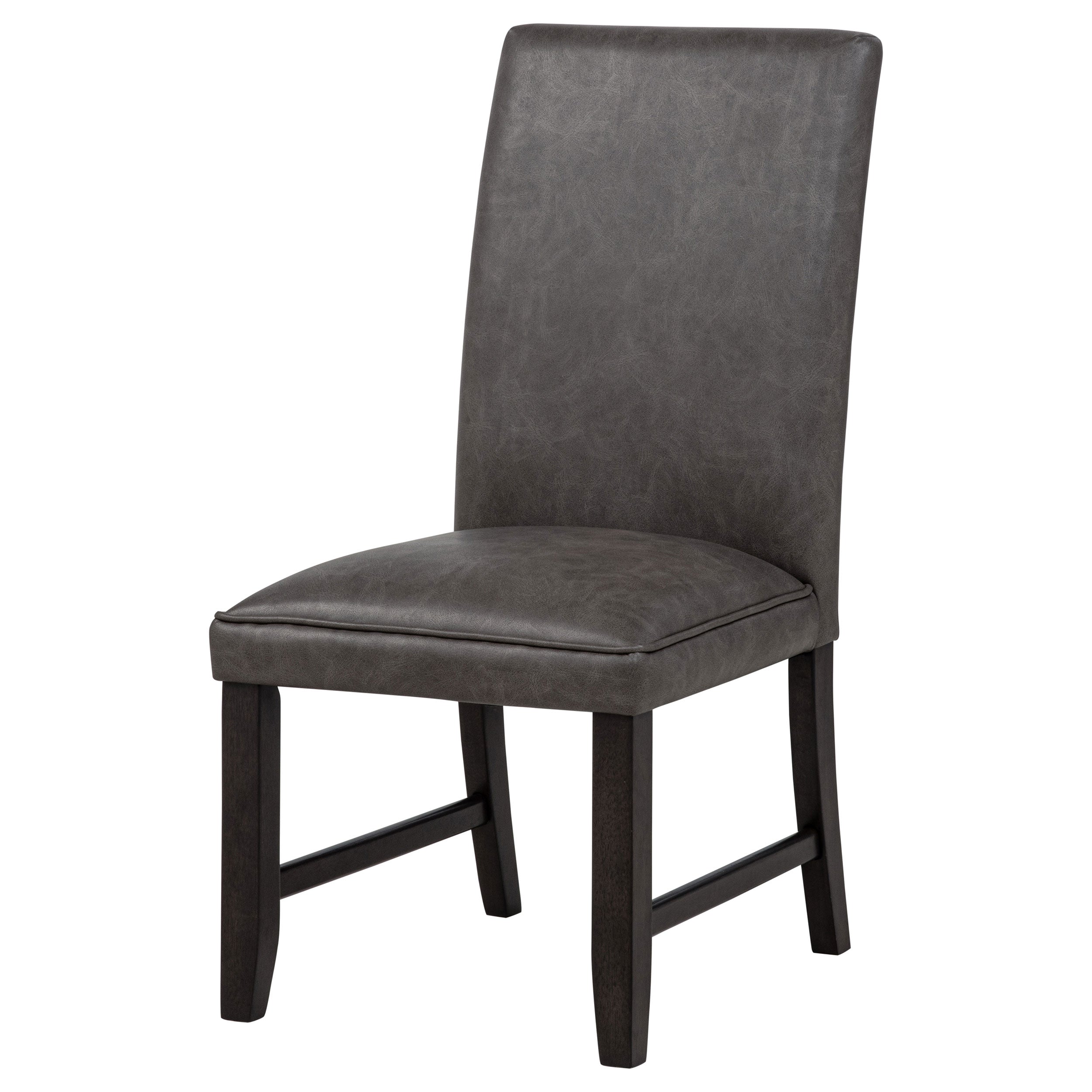 Averill Faux Leather Upholstered Dining Side Chair Dark Grey (Set of 2) — view 5