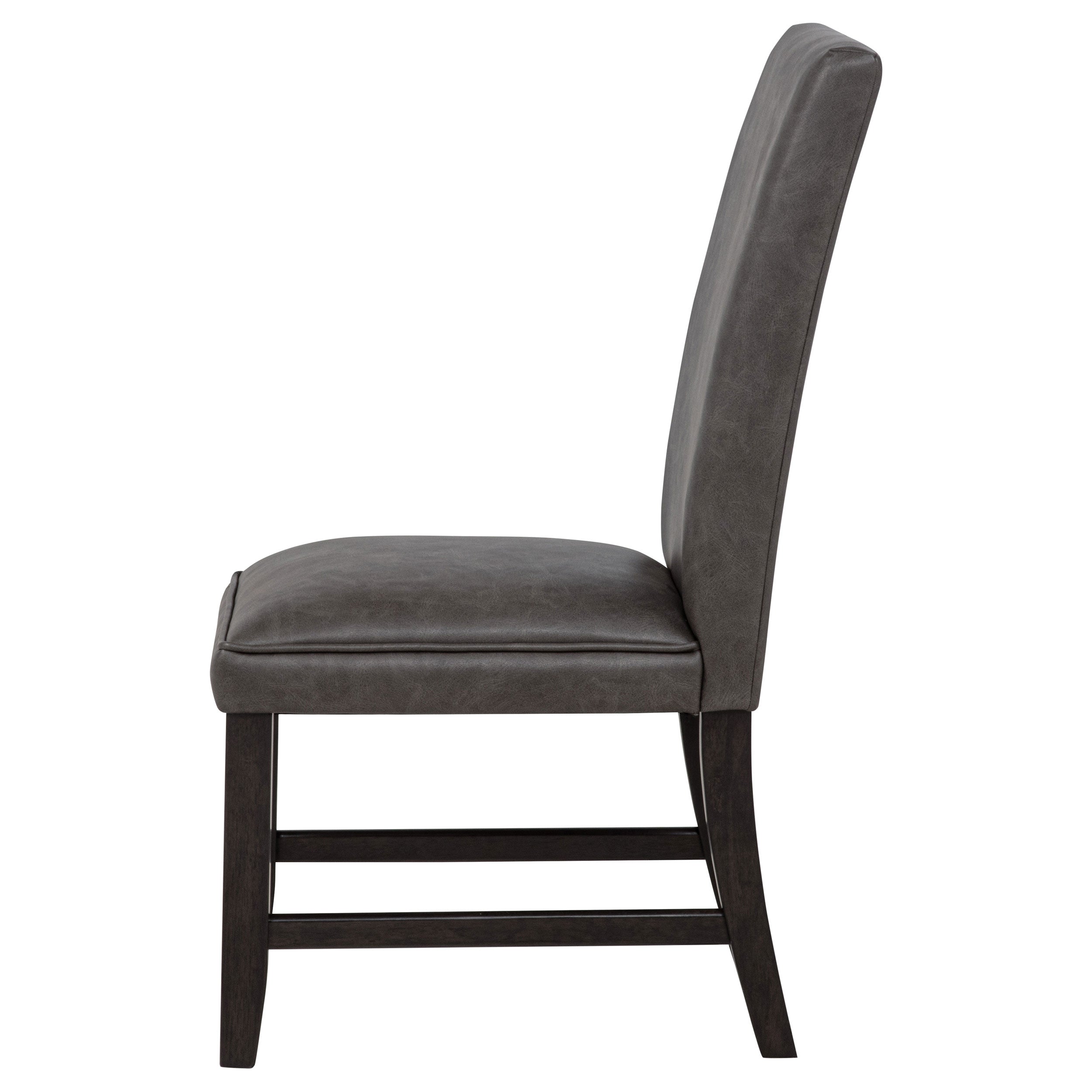 Averill Faux Leather Upholstered Dining Side Chair Dark Grey (Set of 2) — view 6