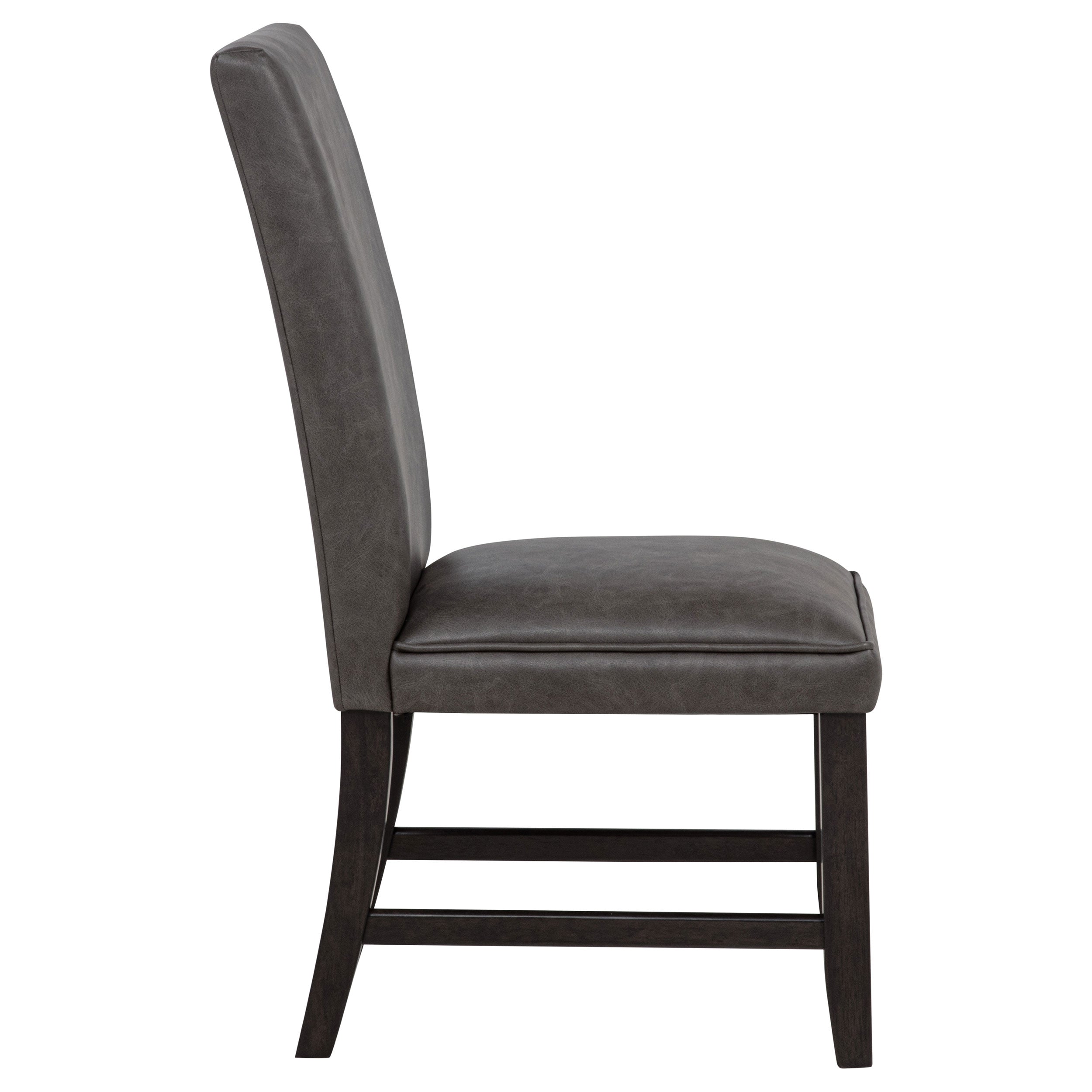 Averill Faux Leather Upholstered Dining Side Chair Dark Grey (Set of 2) — view 10