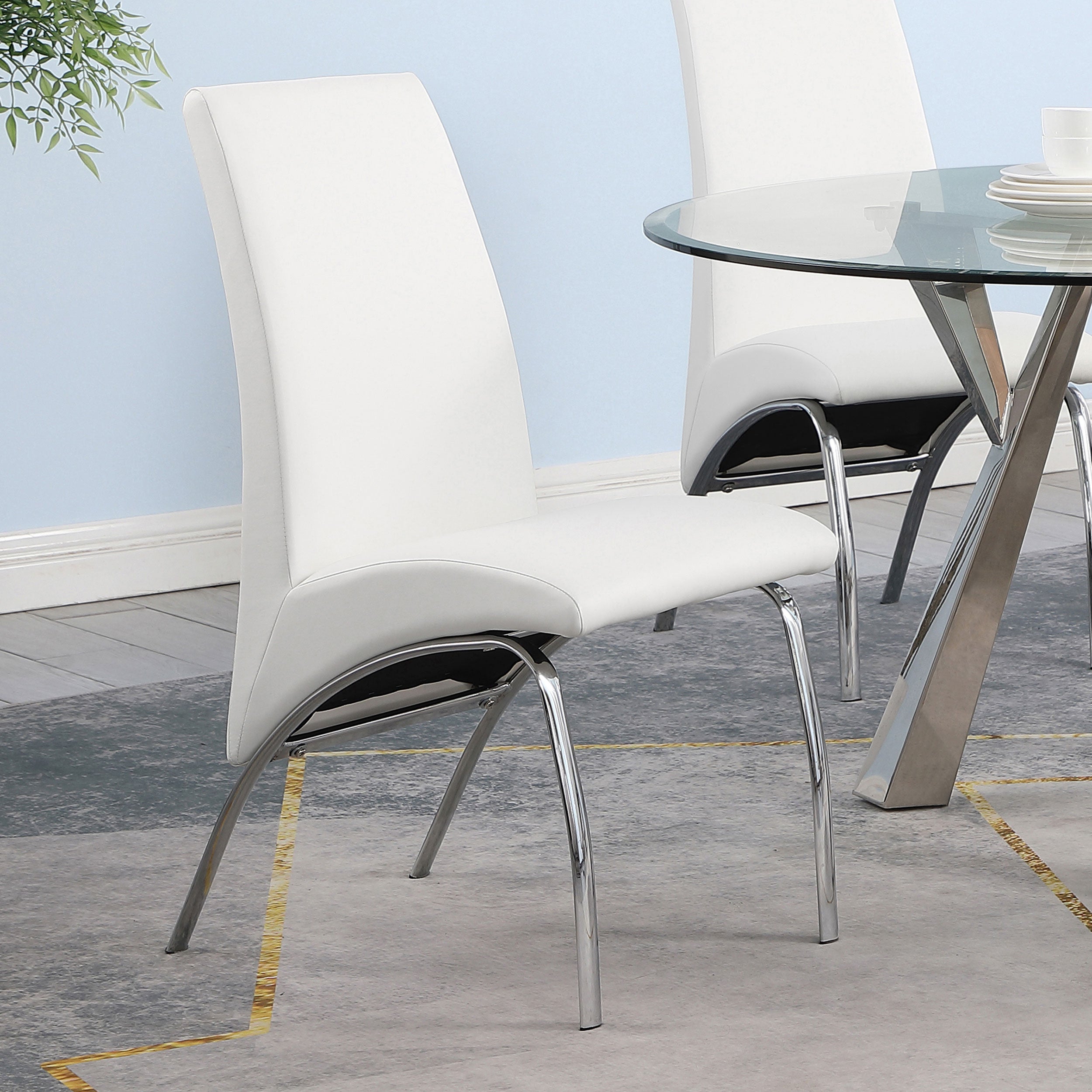 Bishop Upholstered Dining Side Chair White (Set of 2) — view 2