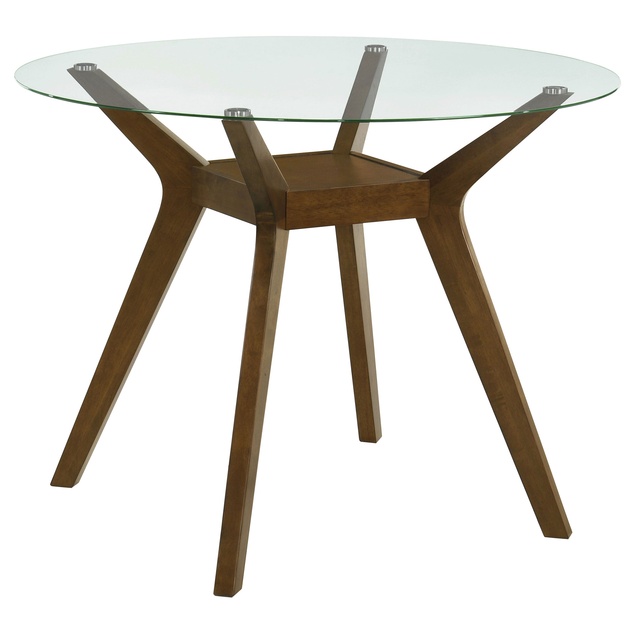 Paxton Round 48-inch Glass Top Counter Height Dining Table Brown — view 1