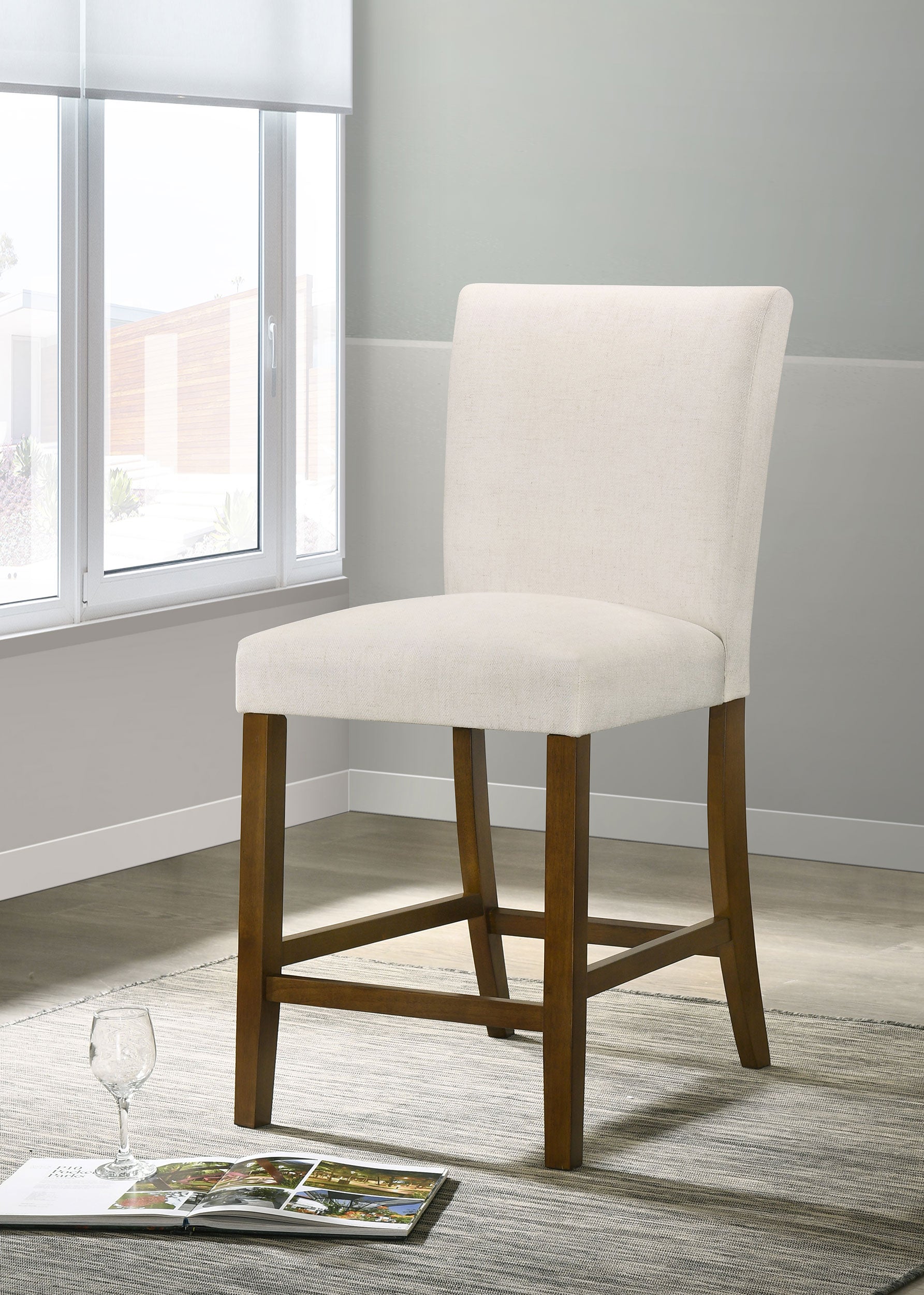 Paxton Upholstered Counter Height Dining Chair Beige (Set of 2) — view 2