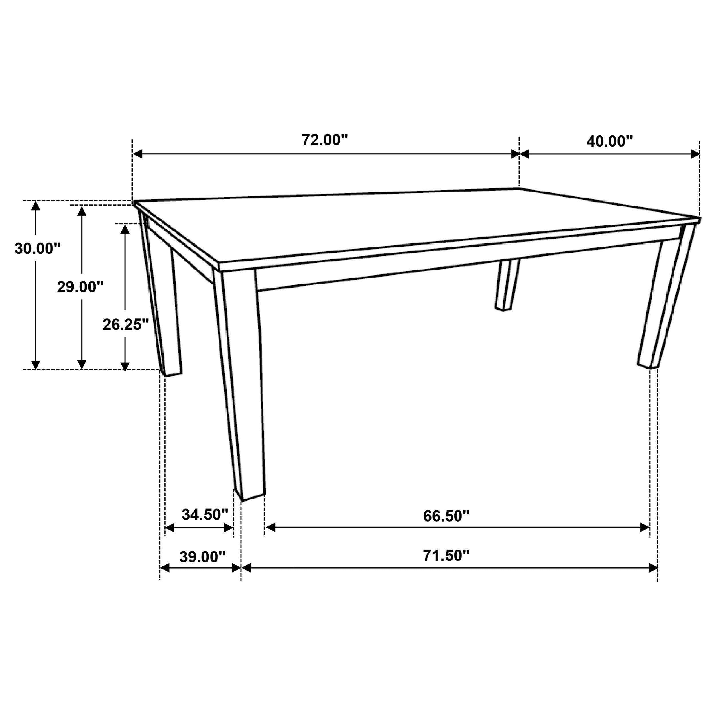 Hollis Rectangular 72-inch Wood Dining Table Brown — view 11