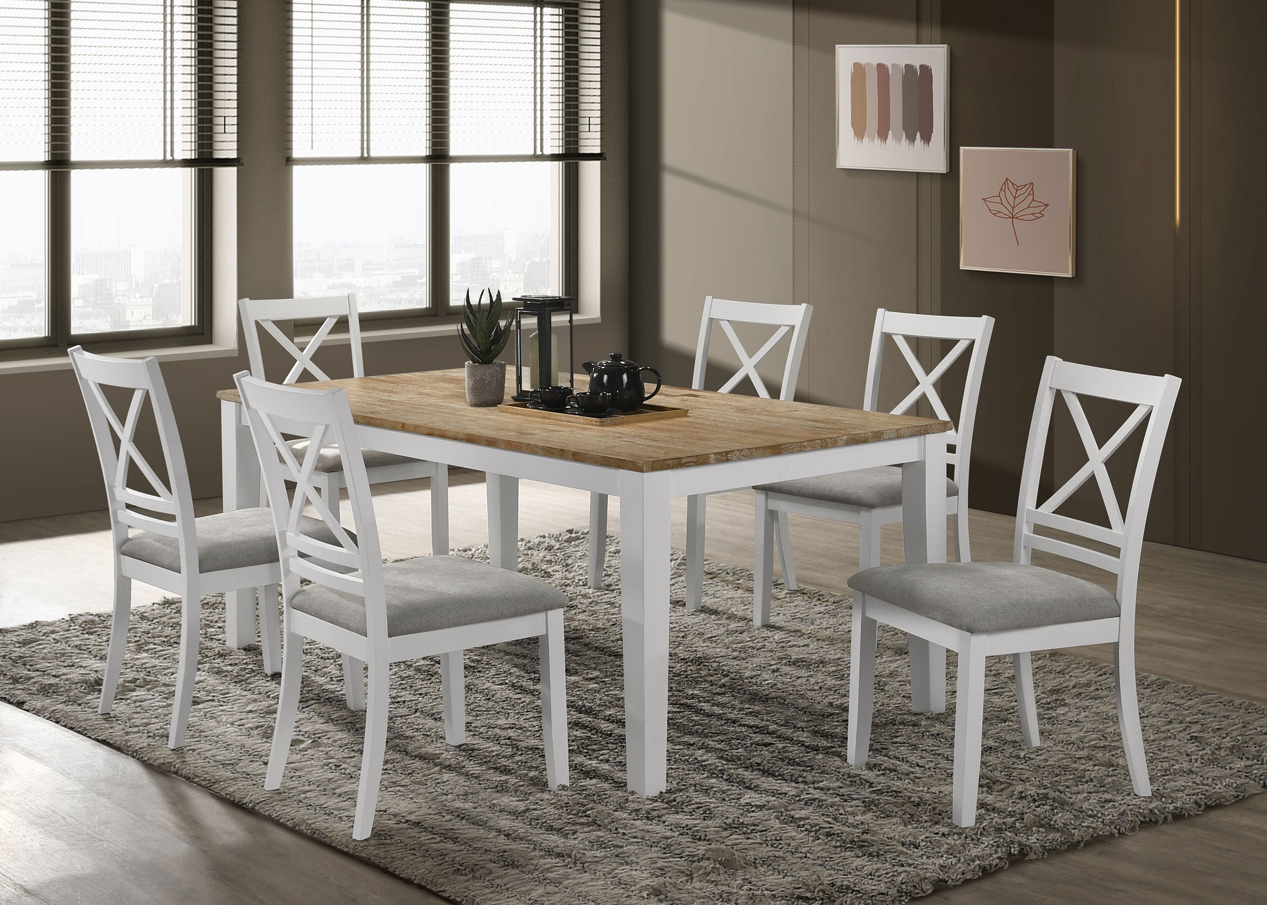 Hollis Cross Back Wood Dining Side Chair White (Set of 2) — view 14