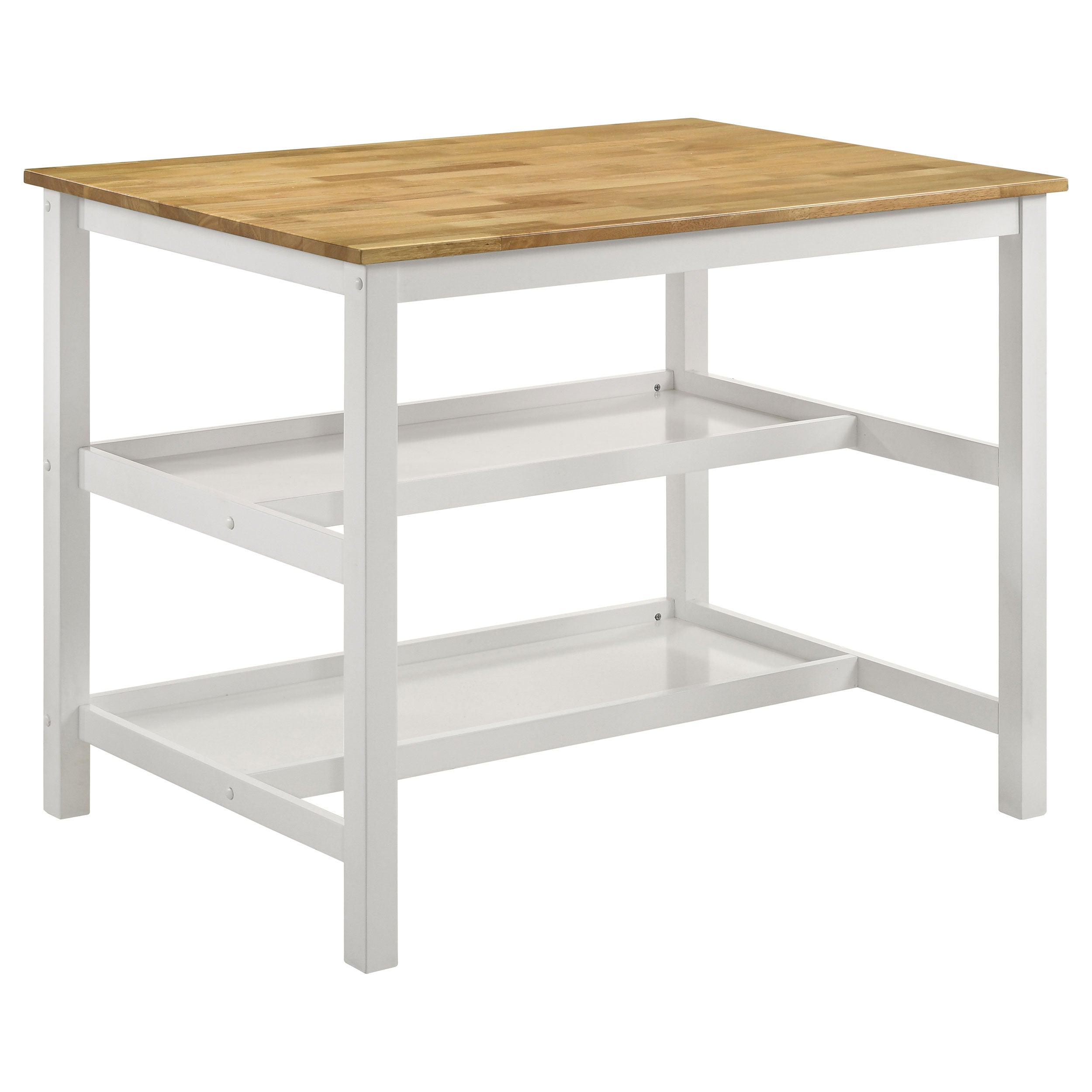 Edgeworth Kitchen Island Counter Table Brown and White — view 1