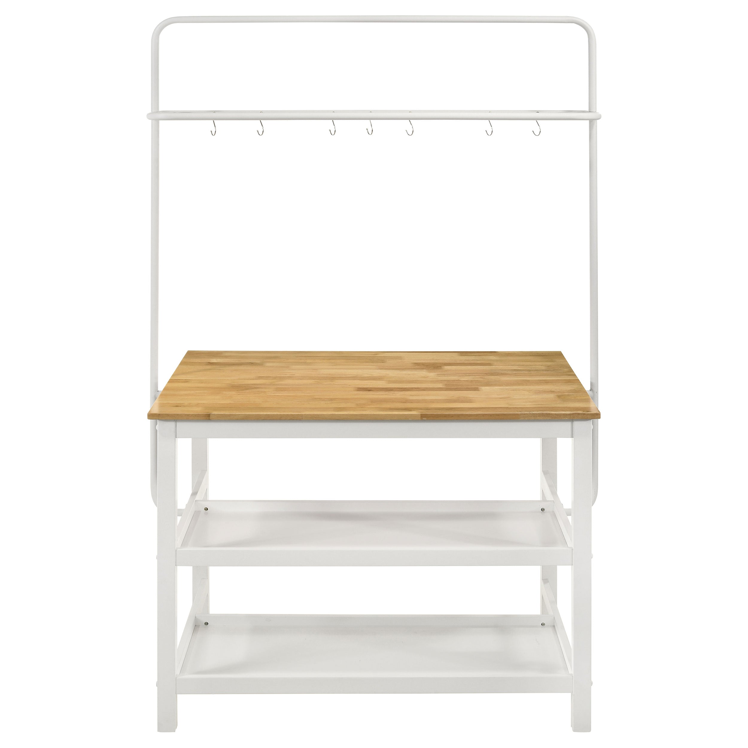 Edgeworth Kitchen Island Counter Table with Pot Rack White — view 5
