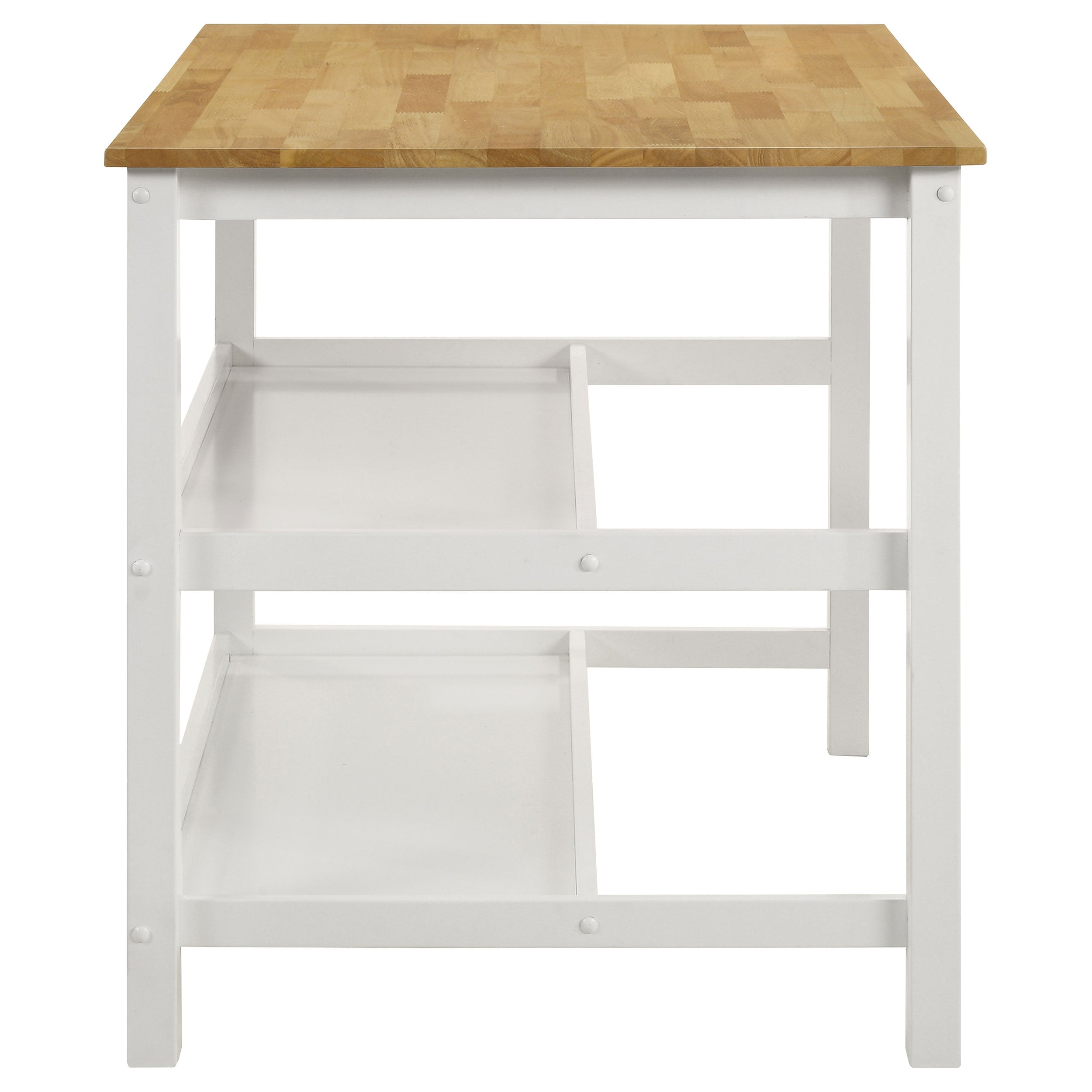 Edgeworth Kitchen Island Counter Table with Pot Rack White — view 9