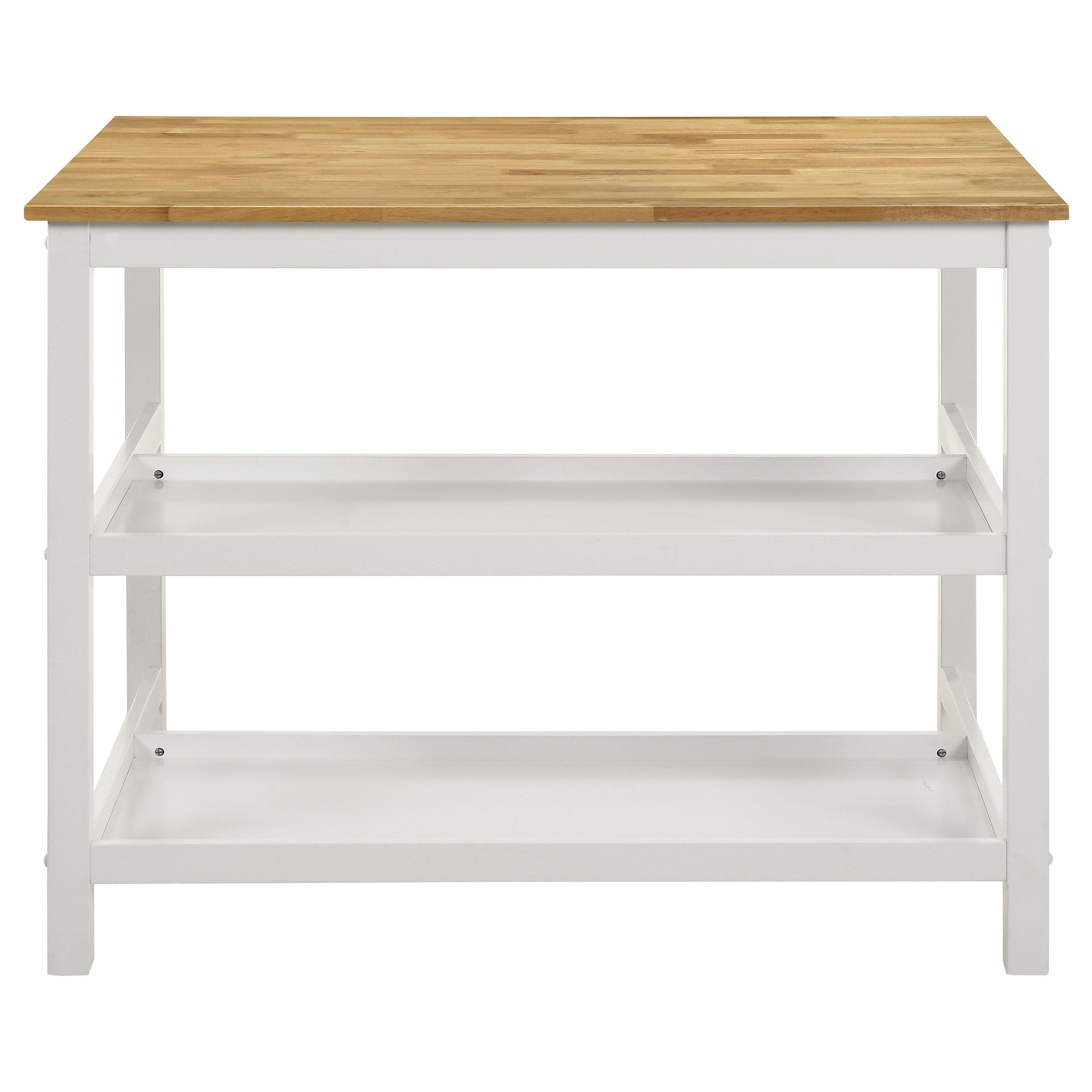 Edgeworth Kitchen Island Counter Table with Pot Rack White — view 10