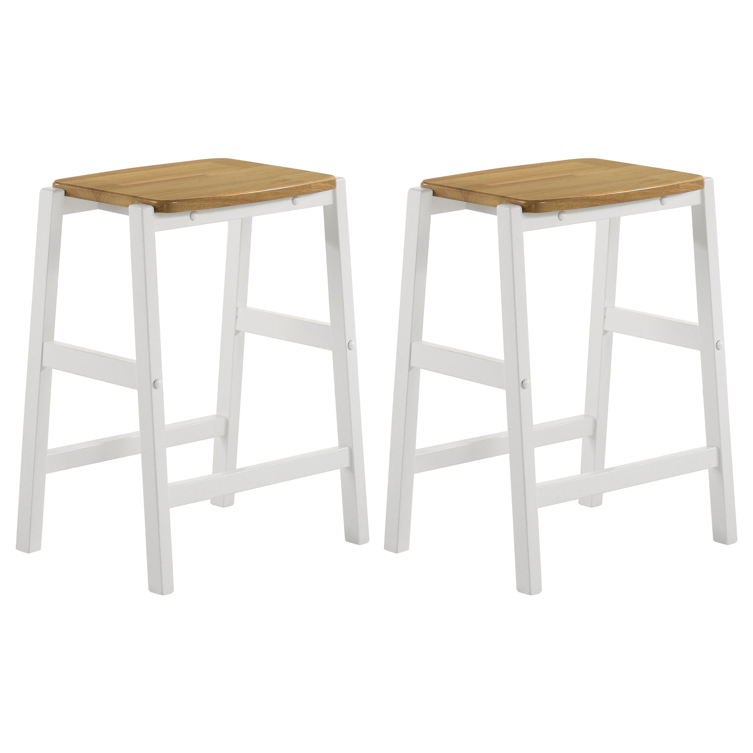 Edgeworth Wood Backless Counter Stool White (Set of 2) — view 1