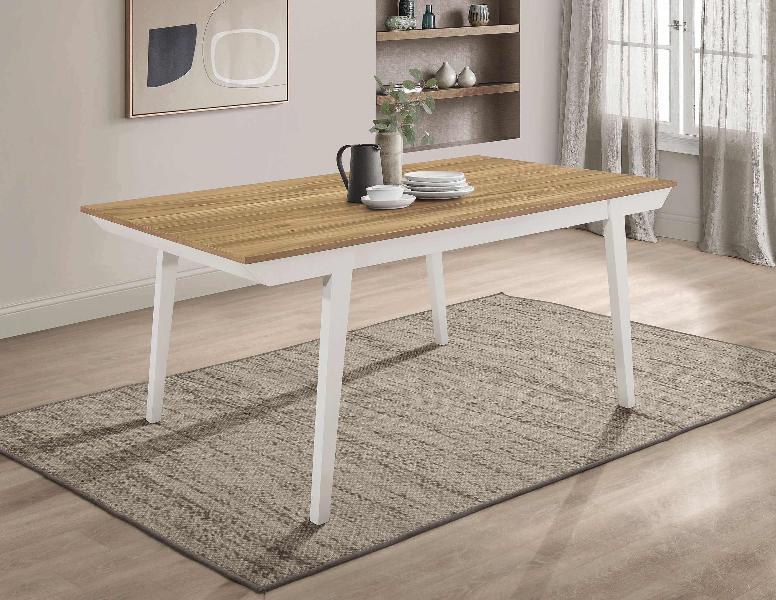 Nogales Rectangular 71-inch Wood Dining Table Off White — view 2